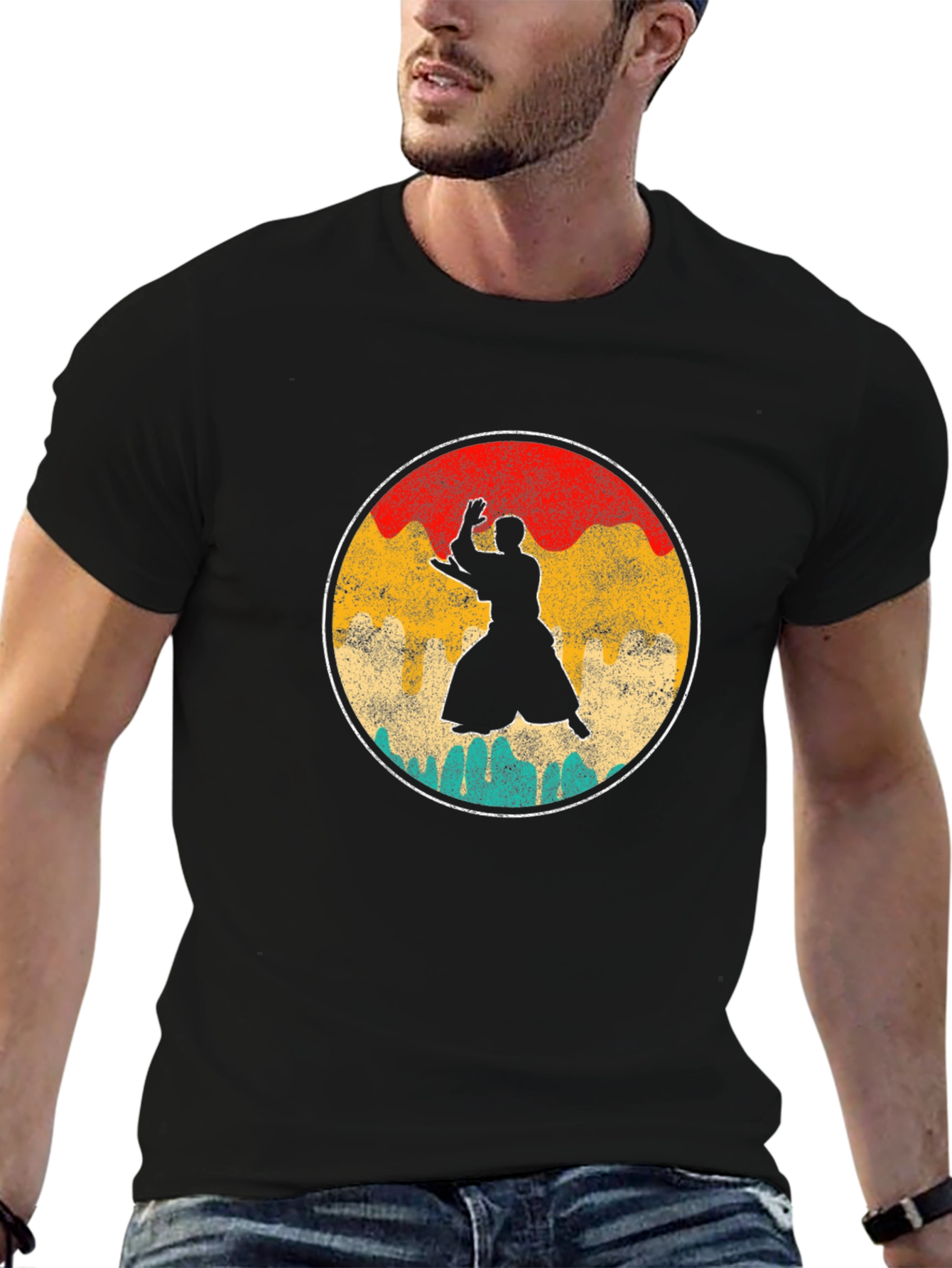 Aikido Silhouette Graphic Tee - Black