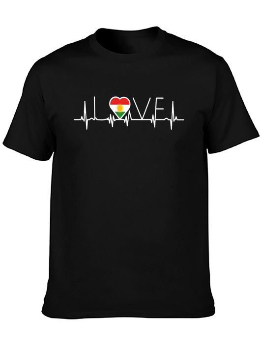 Love Kurdistan Heartbeat Graphic T-Shirt