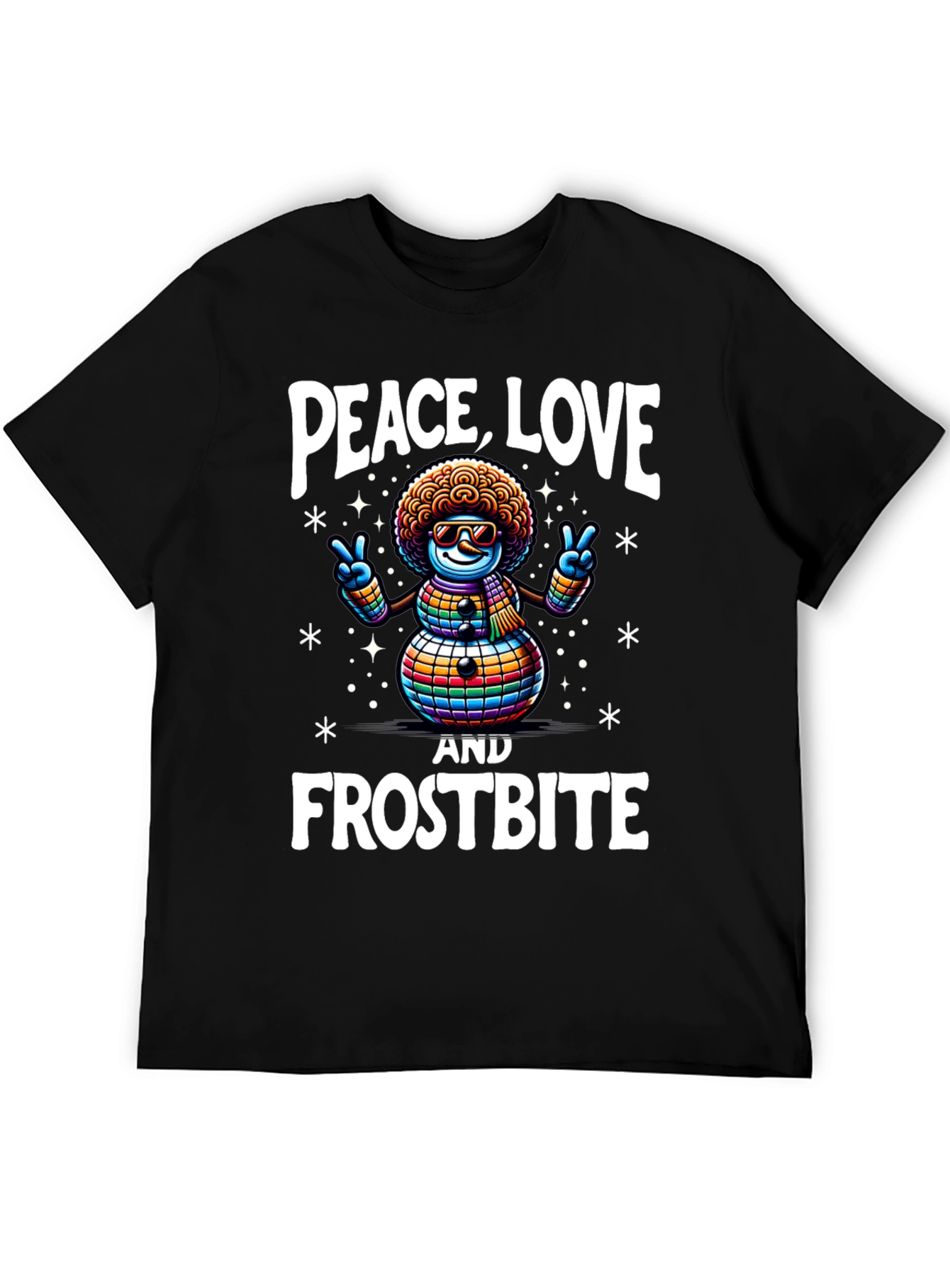 Peace Love & Frostbite Snowman T-Shirt