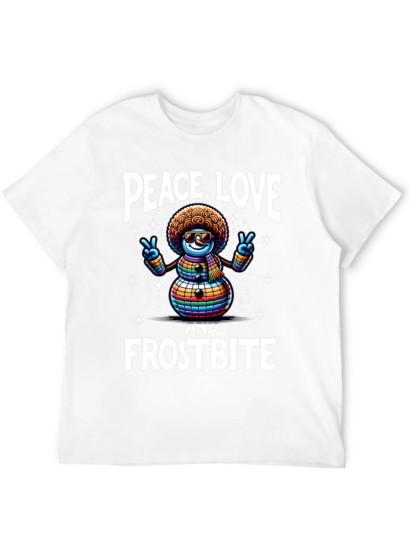 Peace Love & Frostbite Snowman T-Shirt