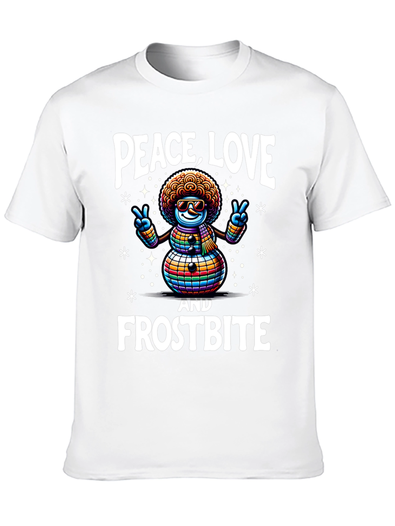 Peace Love & Frostbite Snowman T-Shirt