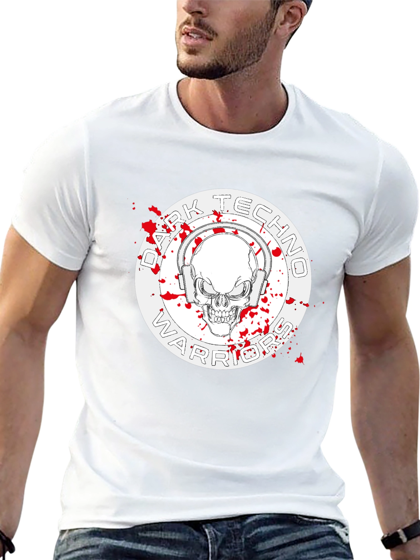 Dark Techno Warrior Graphic T-Shirt