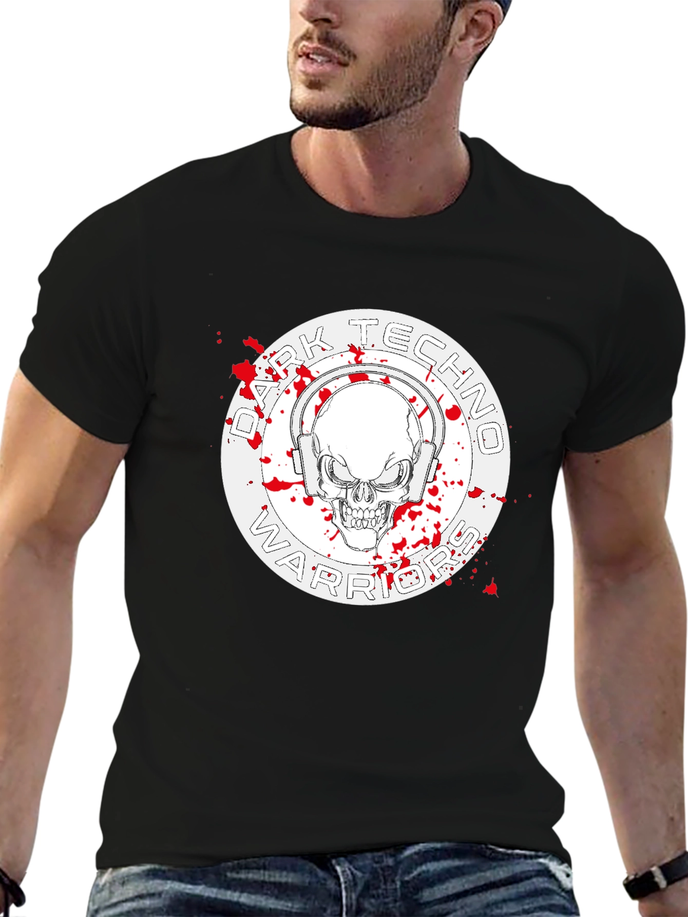 Dark Techno Warrior Graphic T-Shirt