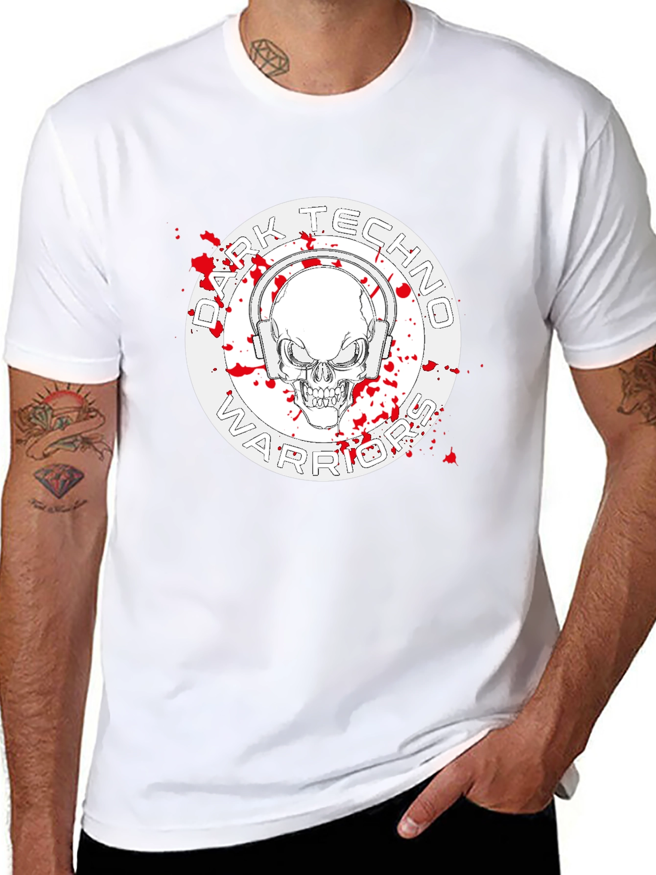 Dark Techno Warrior Graphic T-Shirt