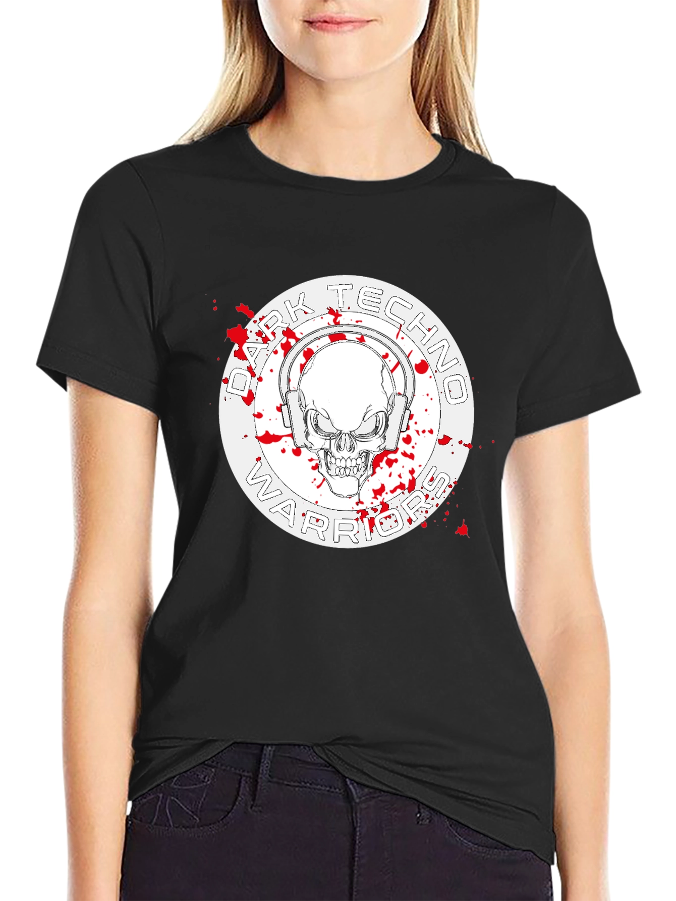 Dark Techno Warrior Graphic T-Shirt