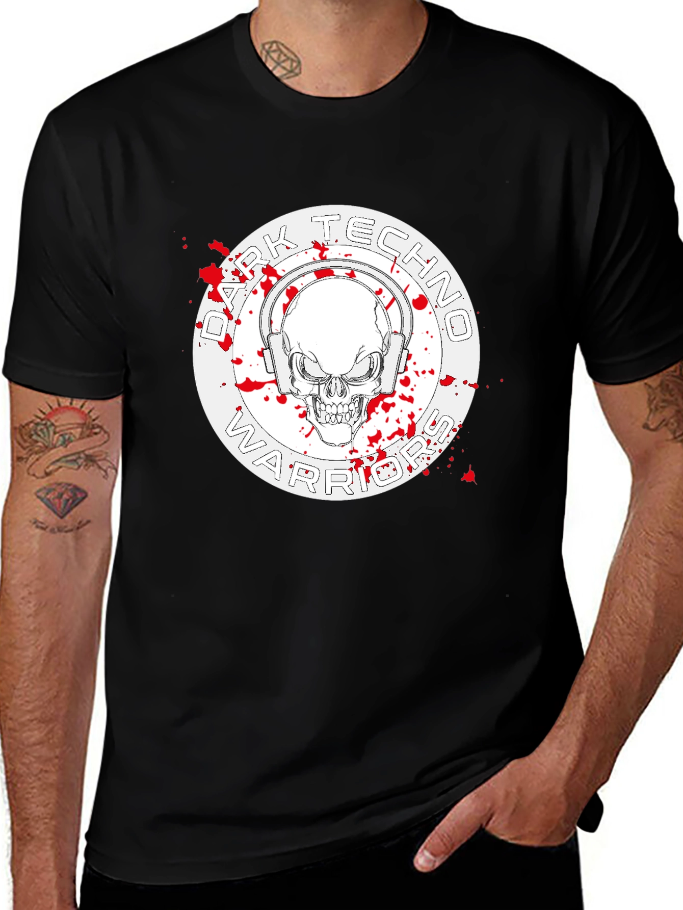 Dark Techno Warrior Graphic T-Shirt