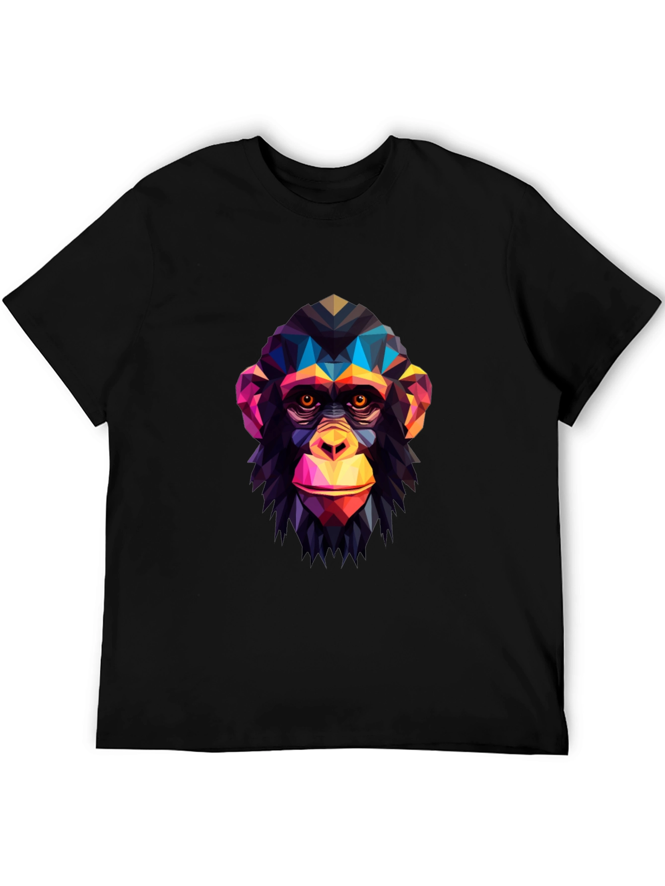 Geometric Monkey Graphic Tee - Modern Art Shirt