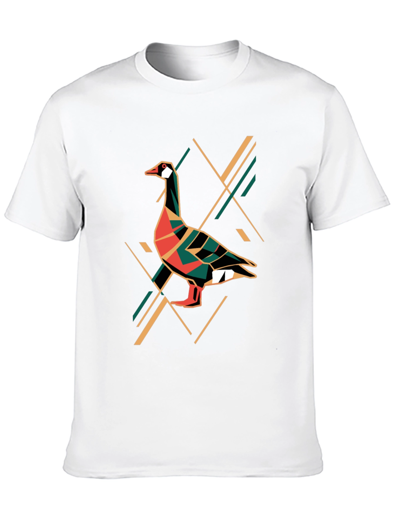 Geometric Goose Graphic Print T-Shirt