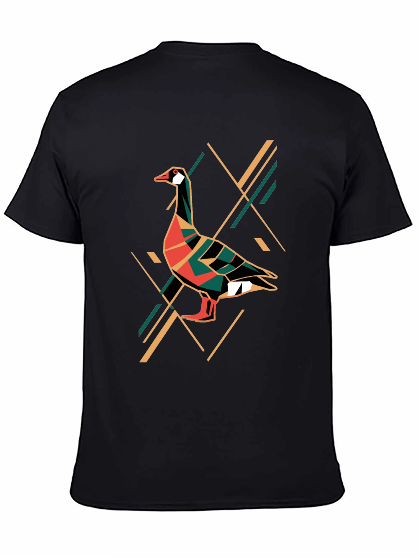 Geometric Goose Graphic Print T-Shirt
