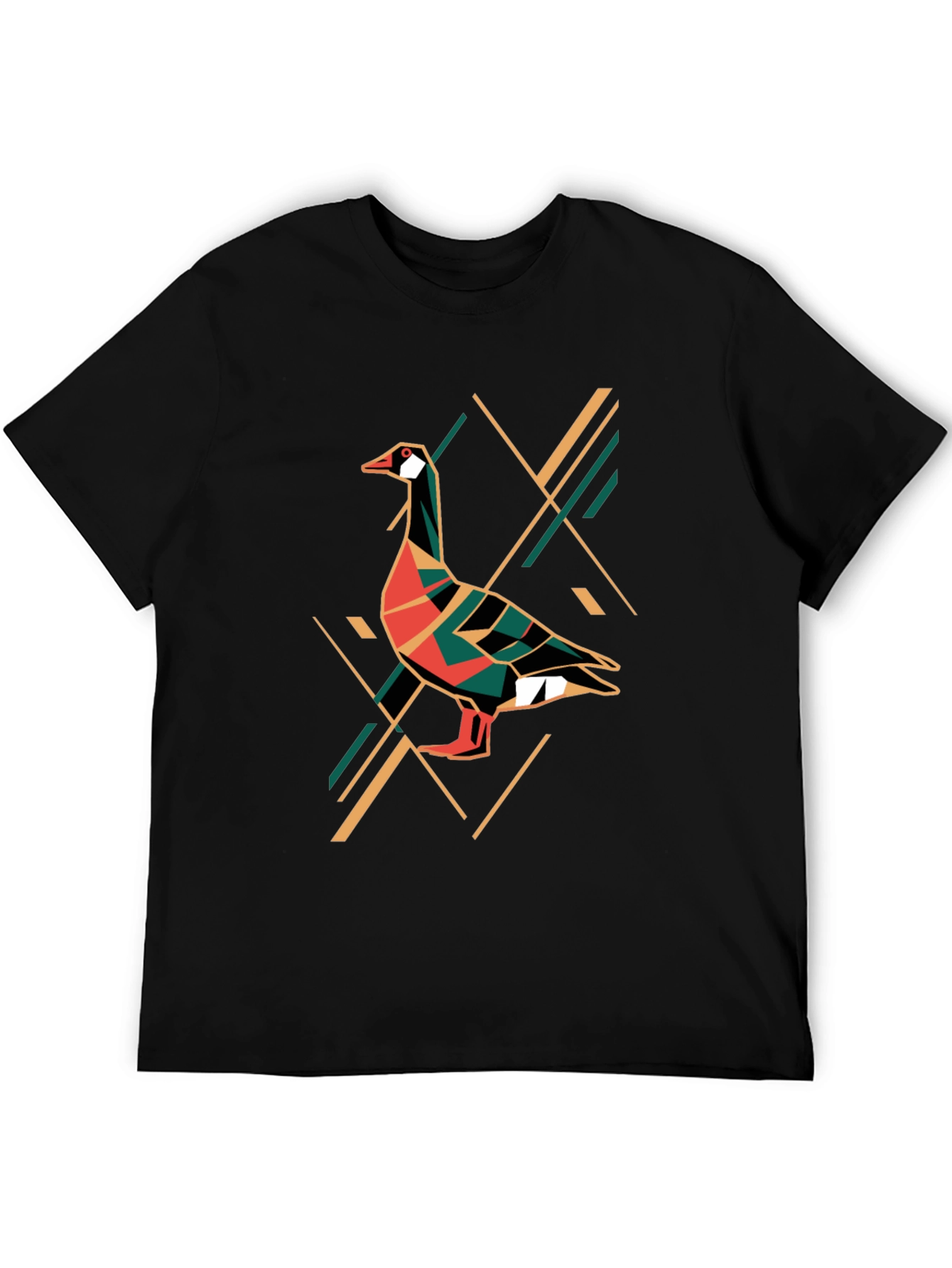 Geometric Goose Graphic Print T-Shirt