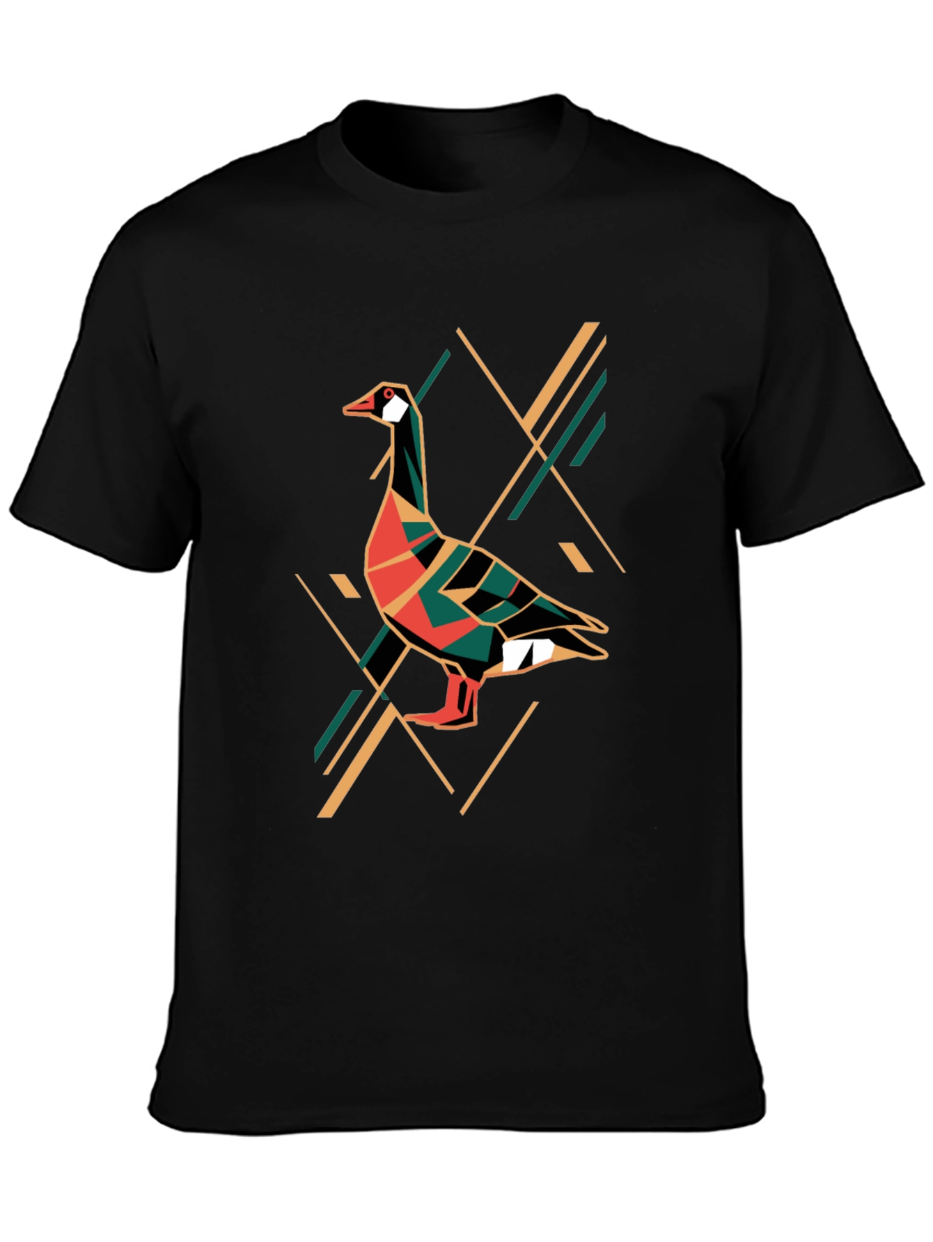 Geometric Goose Graphic Print T-Shirt