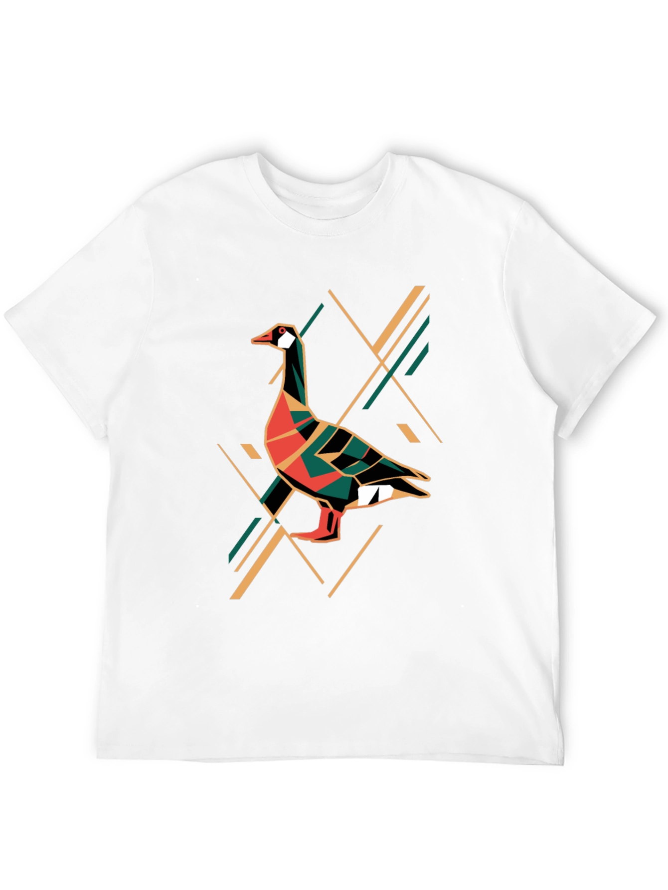 Geometric Goose Graphic Print T-Shirt