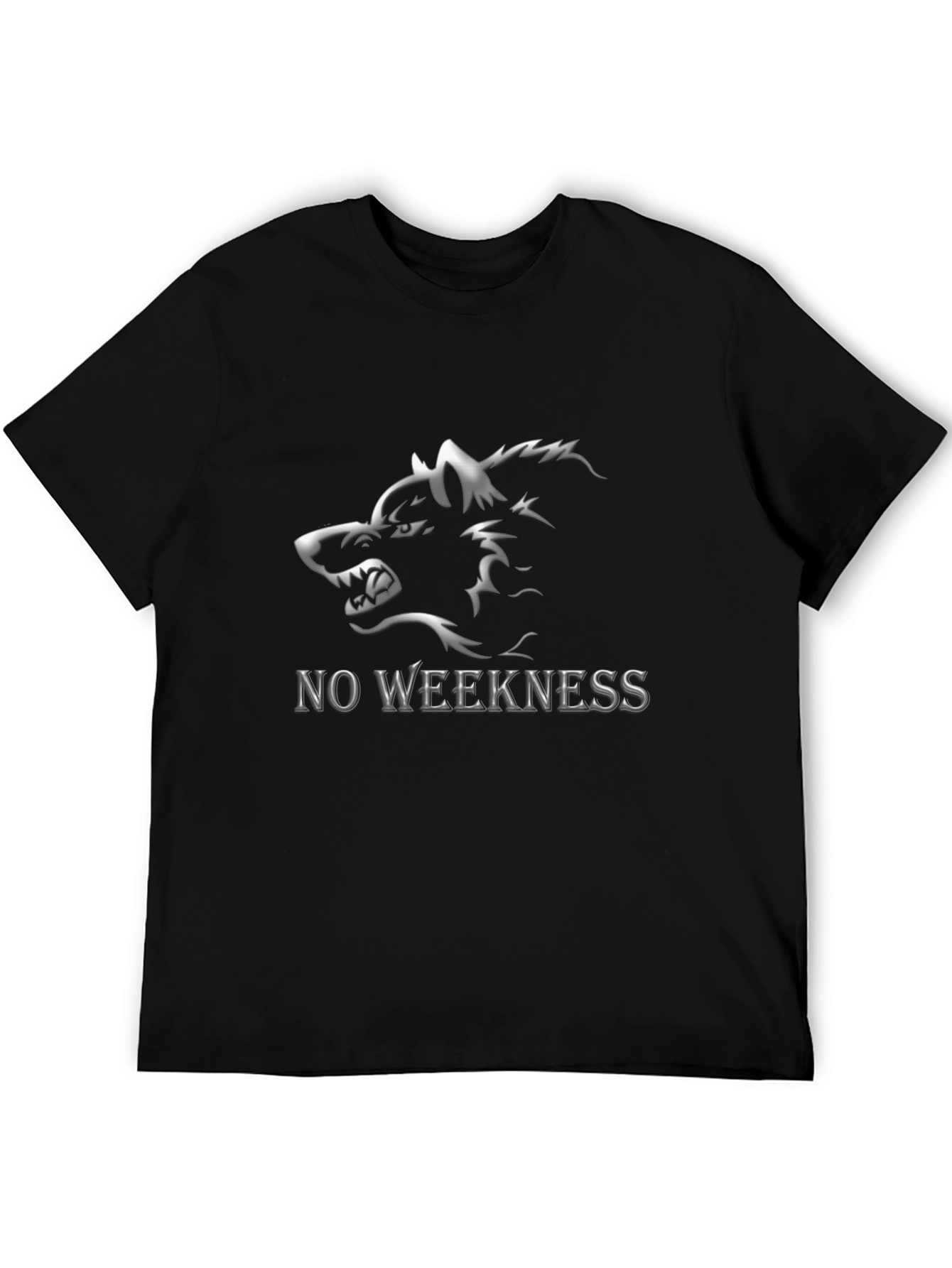 No Weakness Wolf Graphic Tee - Mens Black T-Shirt