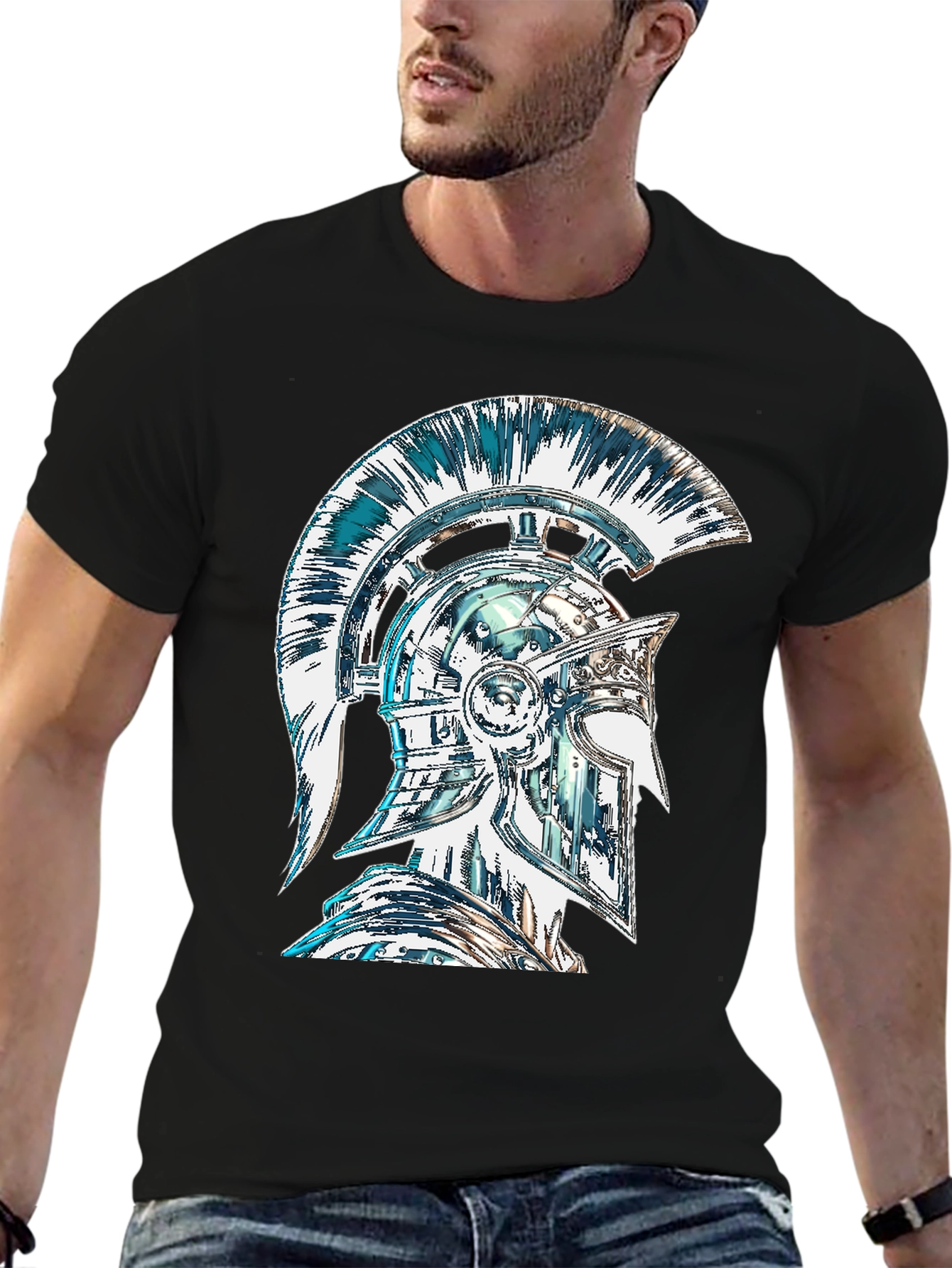 Spartan Helmet Graphic Tee - Warrior Design