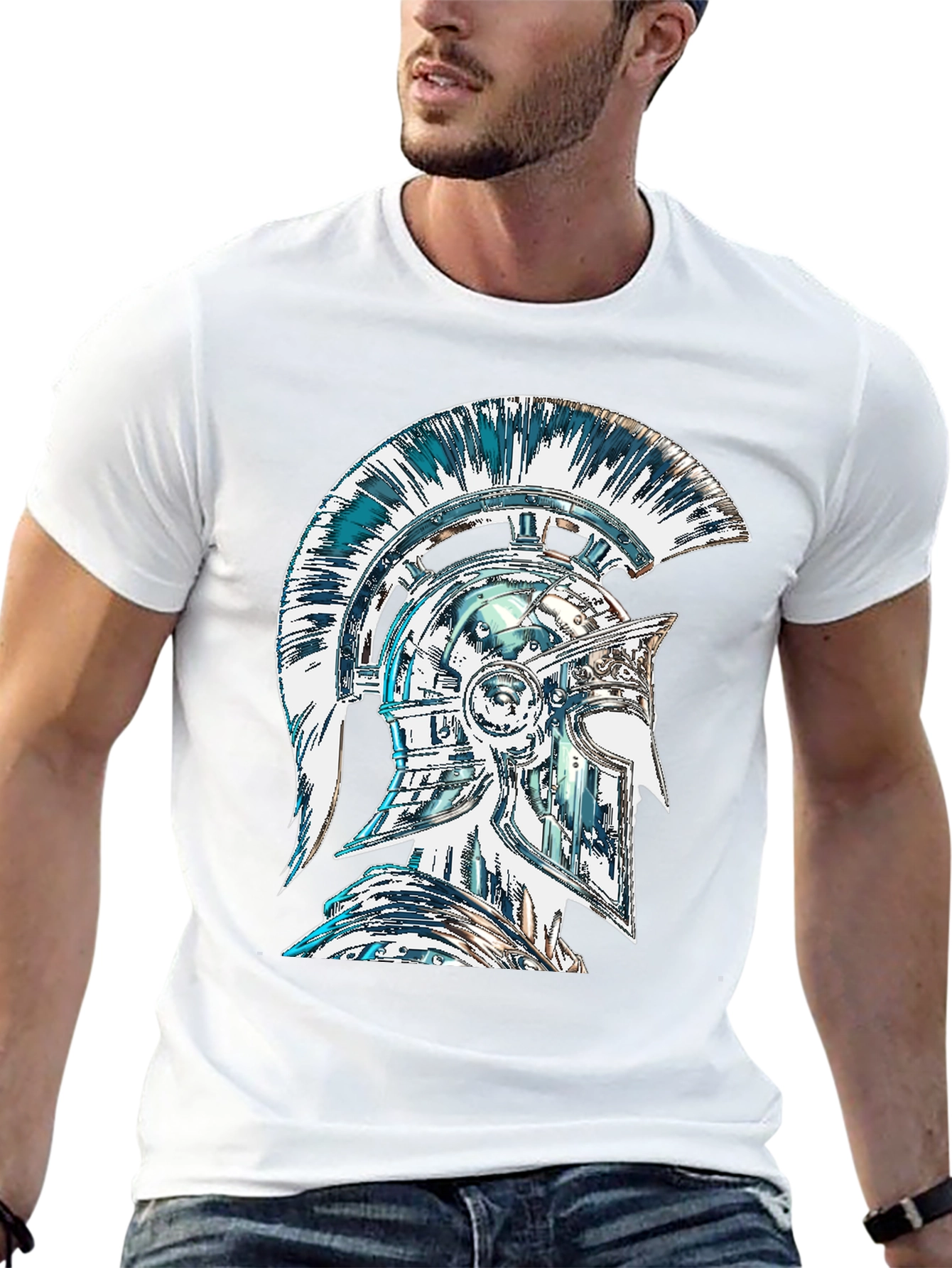 Spartan Helmet Graphic Tee - Warrior Design