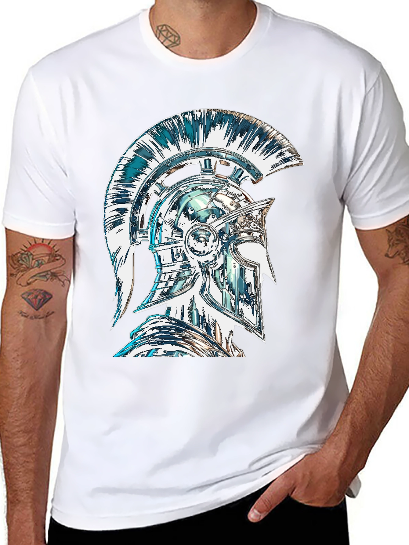 Spartan Helmet Graphic Tee - Warrior Design
