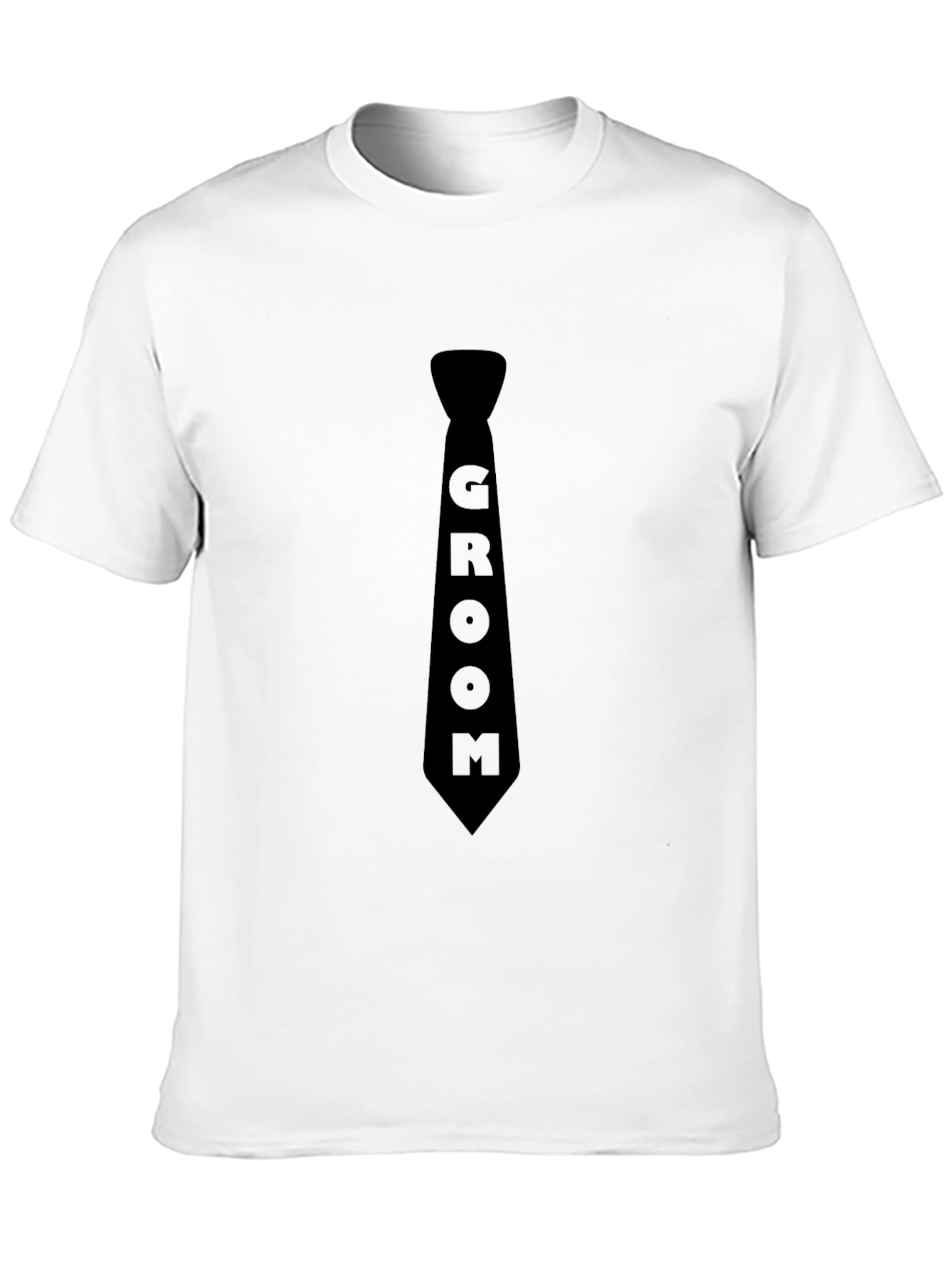 Groom Tie T-Shirt - Black Wedding Apparel