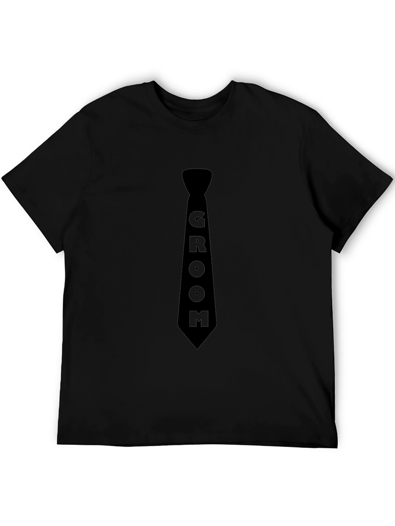 Groom Tie T-Shirt - Black Wedding Apparel