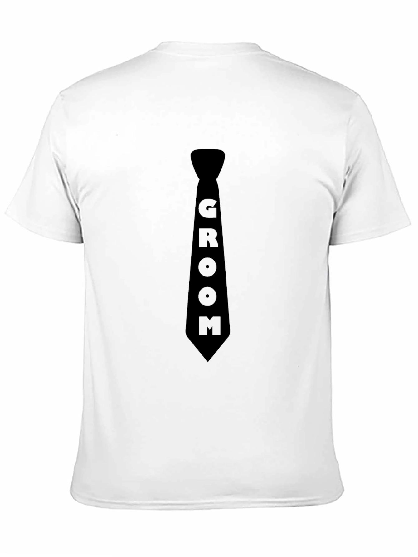 Groom Tie T-Shirt - Black Wedding Apparel