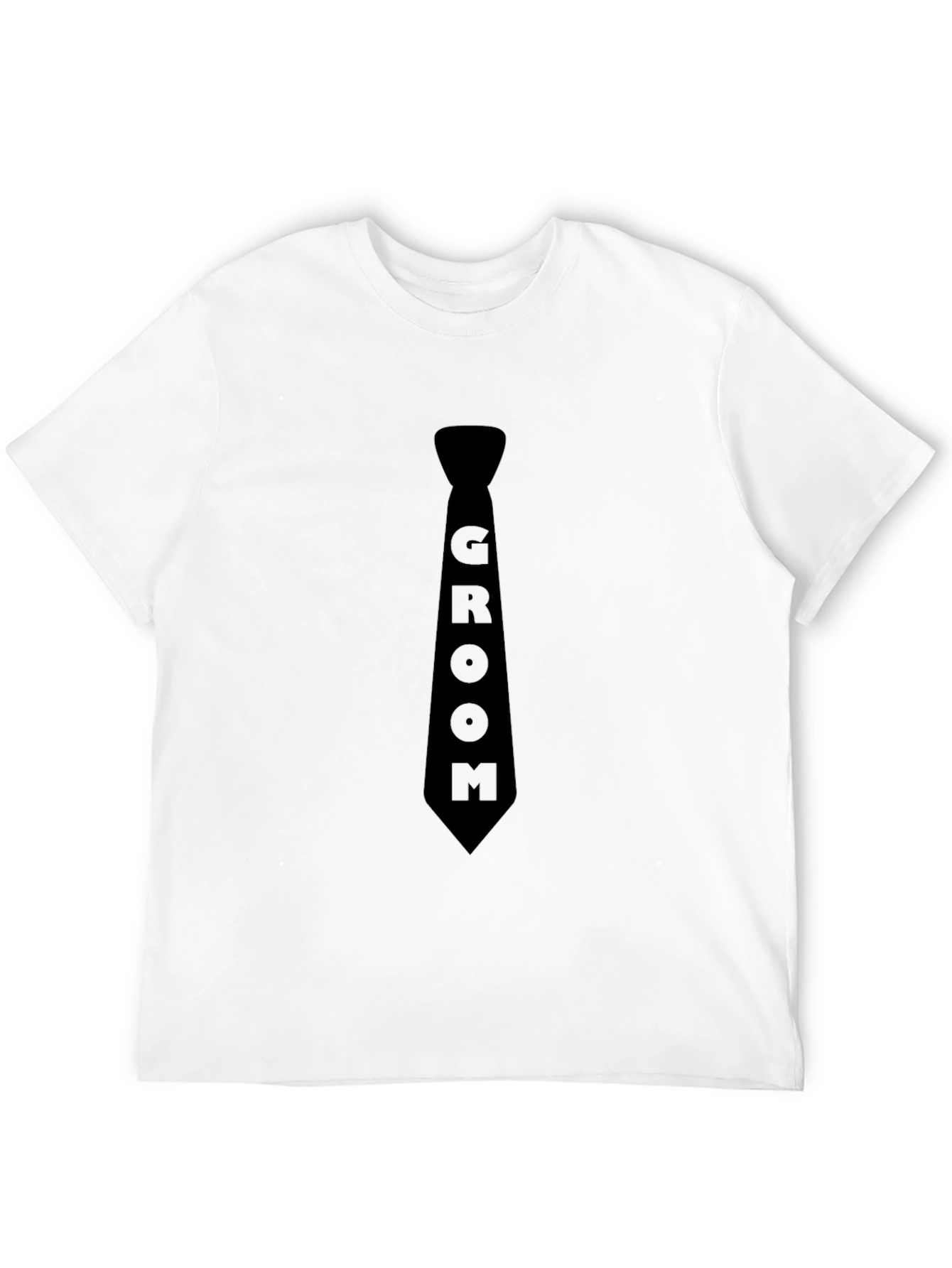 Groom Tie T-Shirt - Black Wedding Apparel