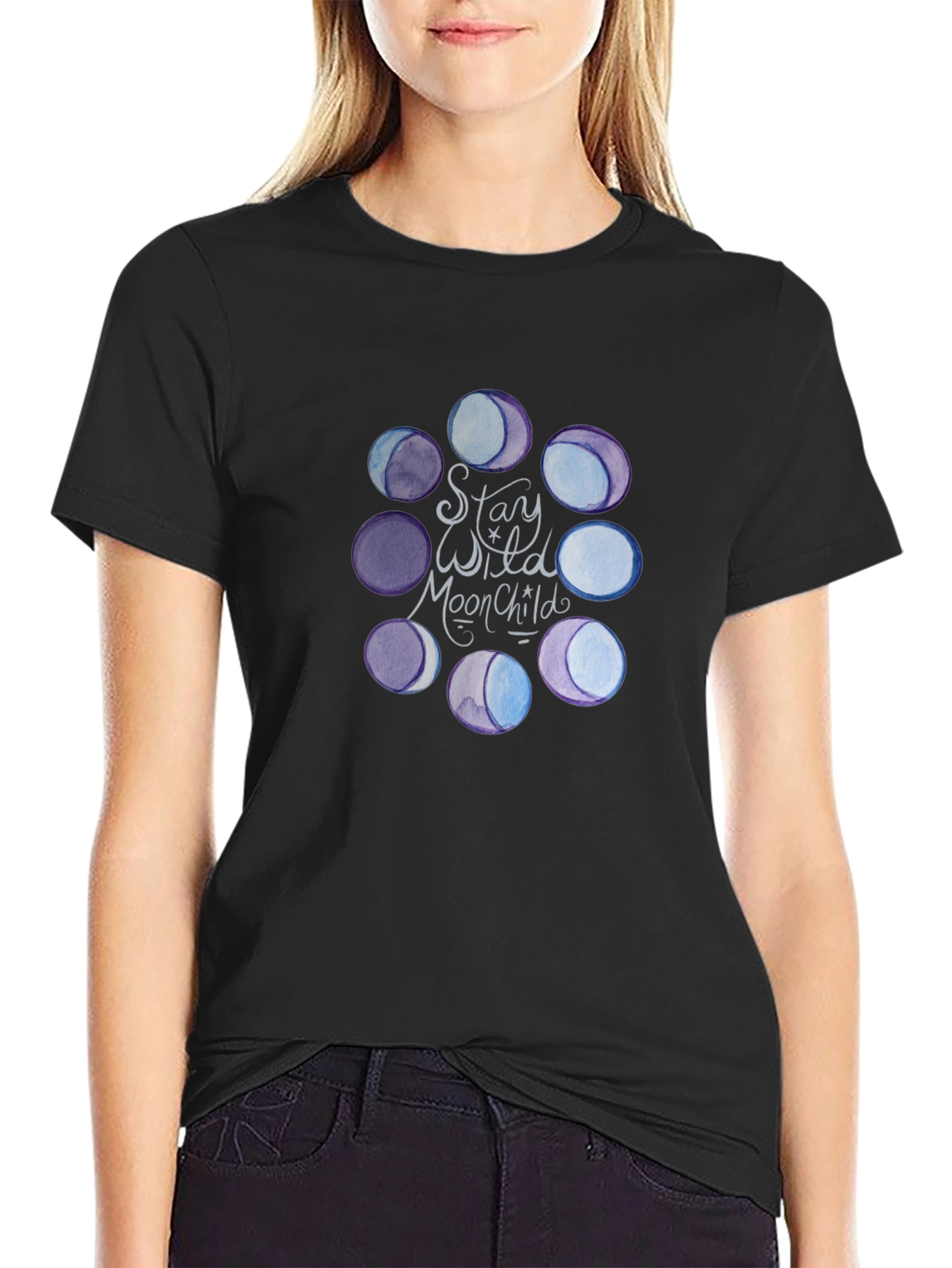 Stay Wild Moon Child Black T-Shirt