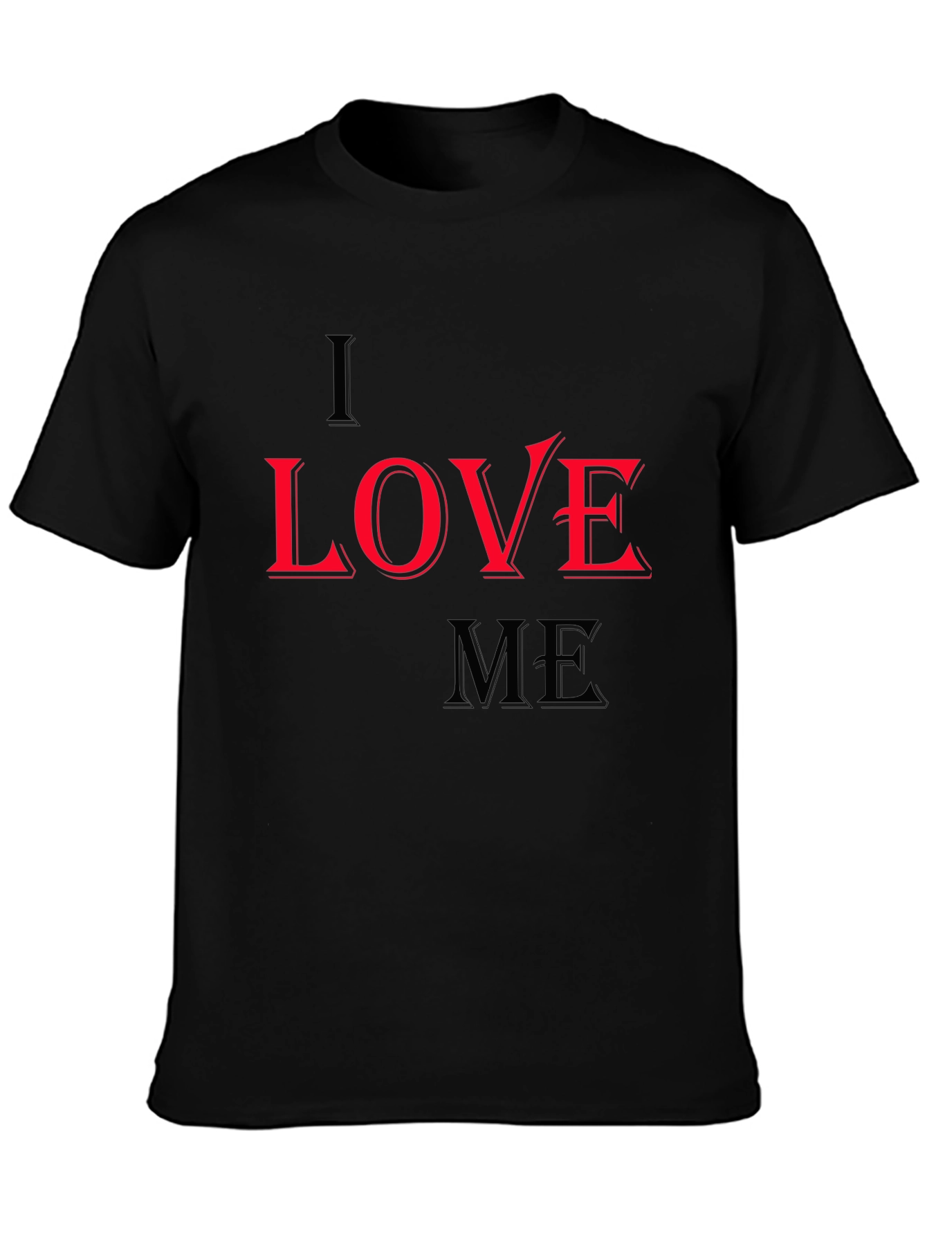 I Love Me Graphic Print Black T-Shirt