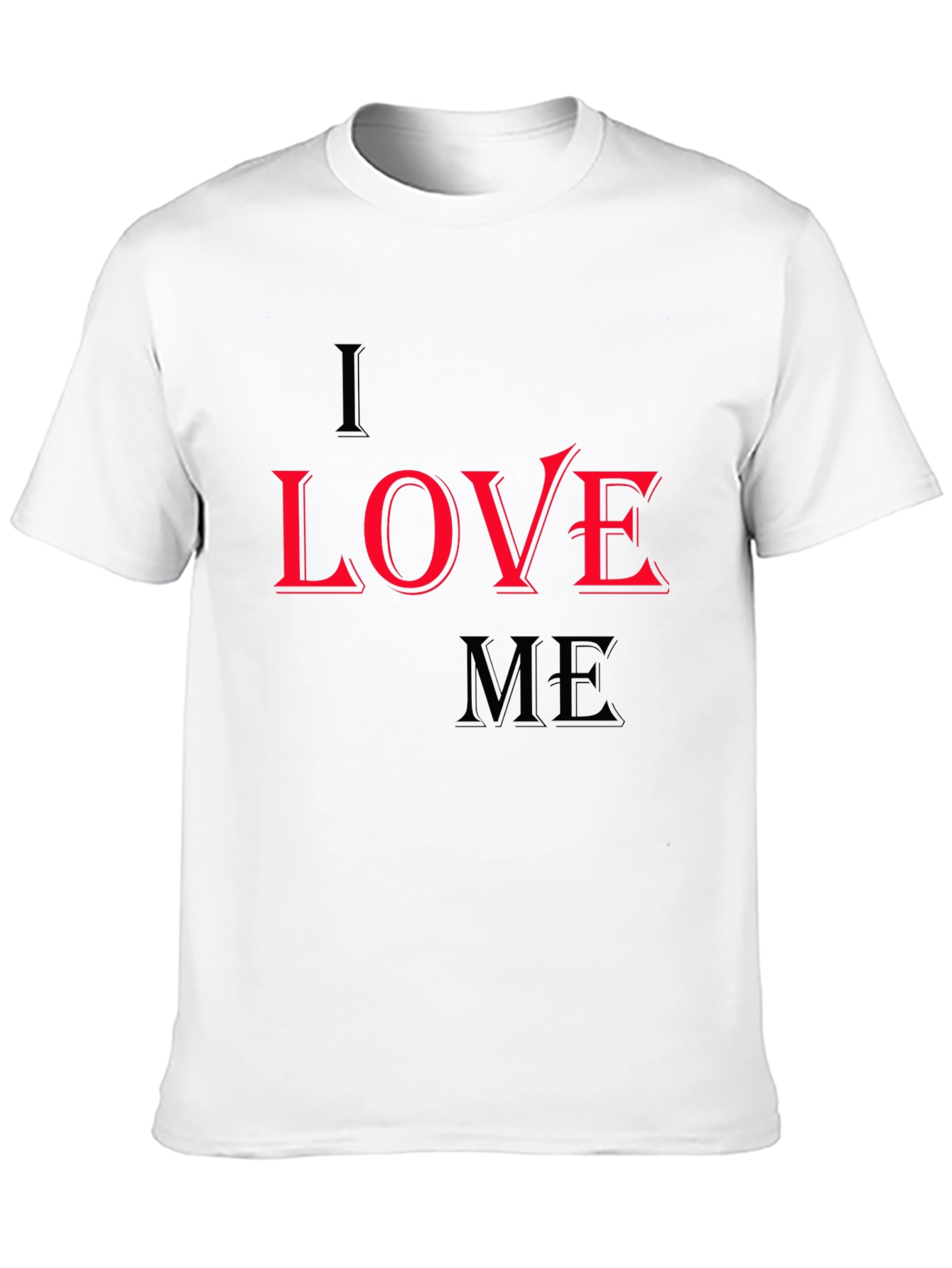 I Love Me Graphic Print Black T-Shirt