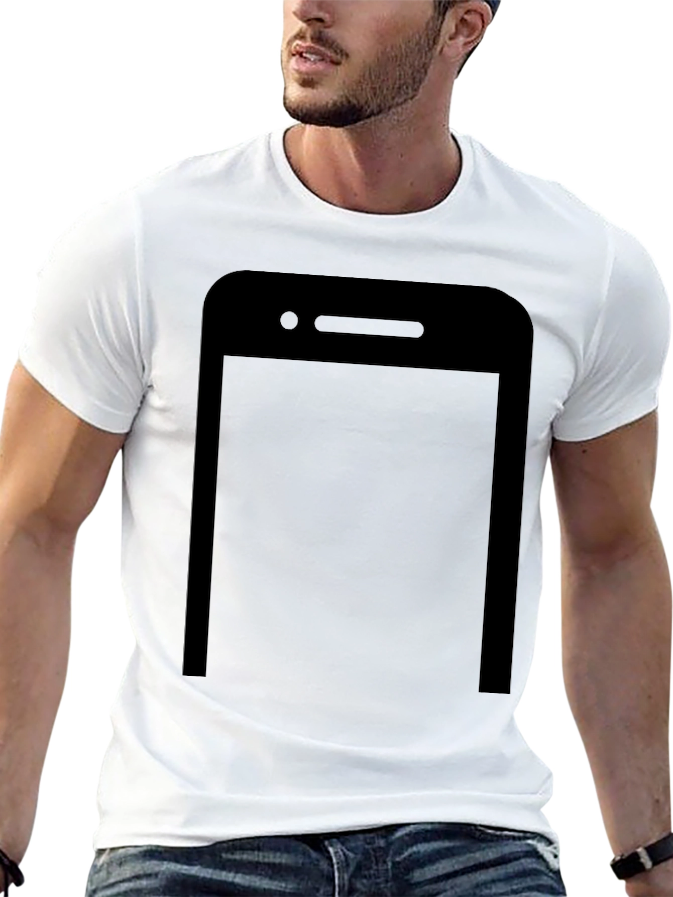 Modern Black Smartphone Graphic T-Shirt
