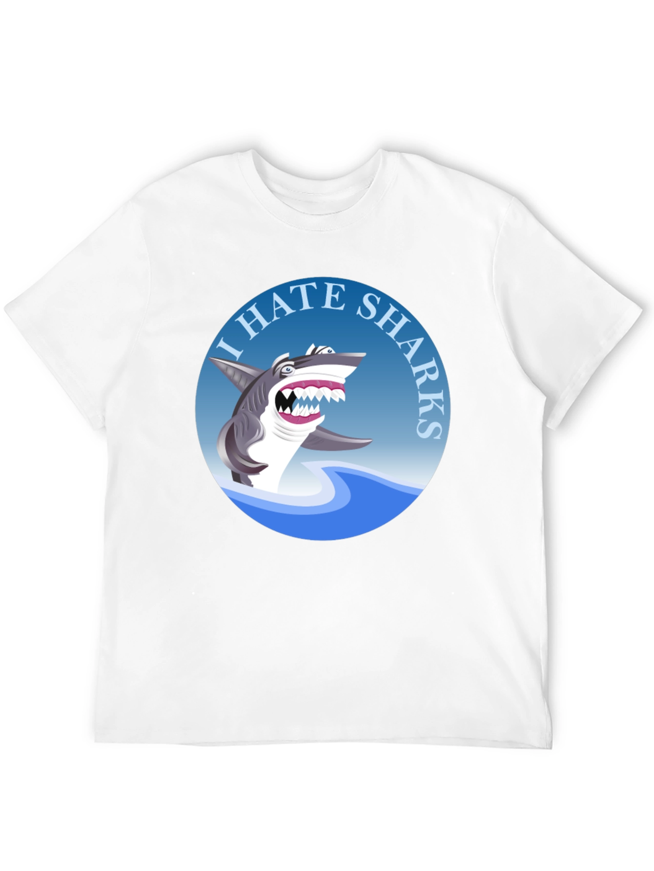 I Hate Sharks Graphic Tee - Mens Black T-Shirt