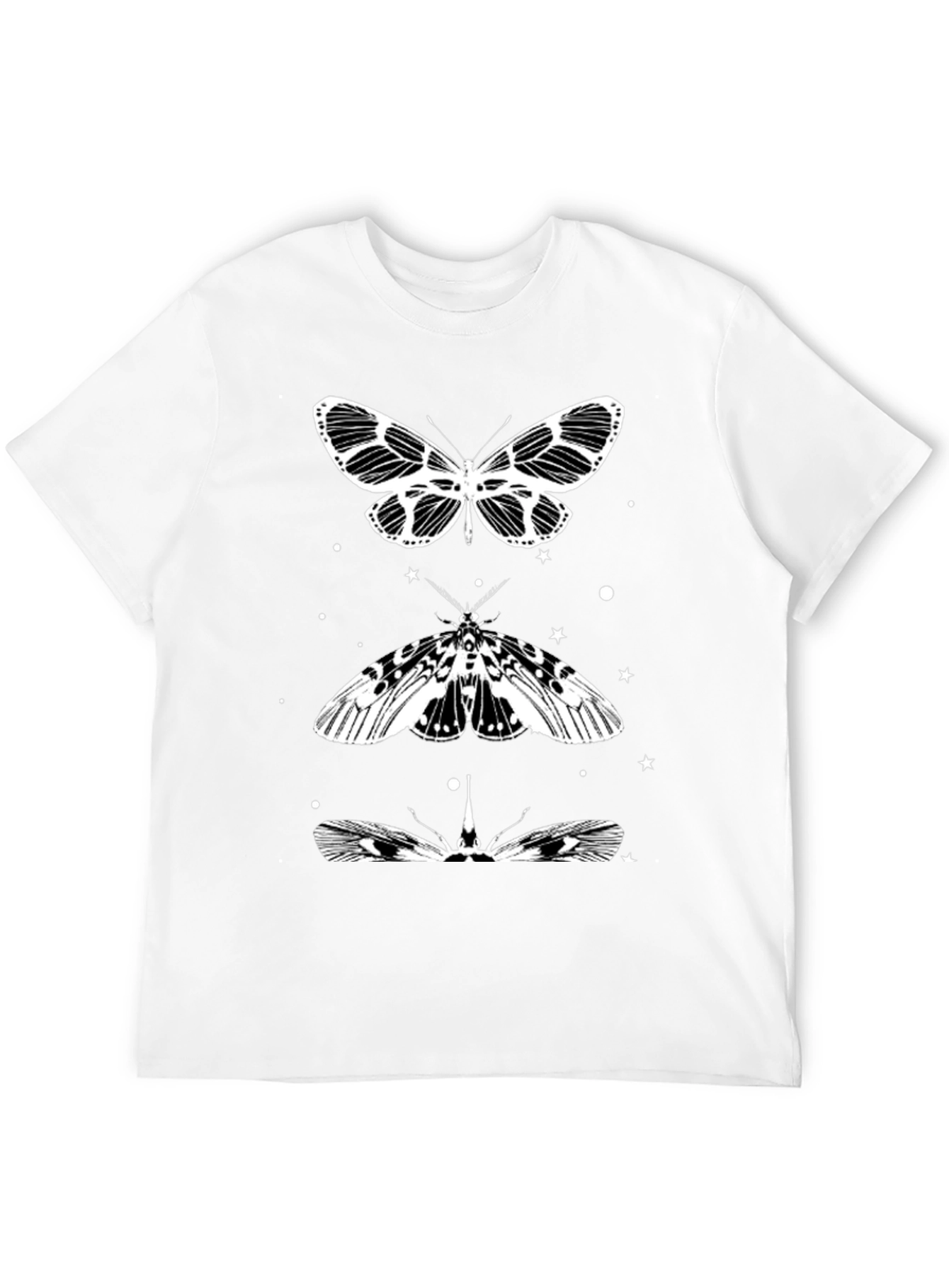 Moth Graphic Tee - Black Cotton T-Shirt