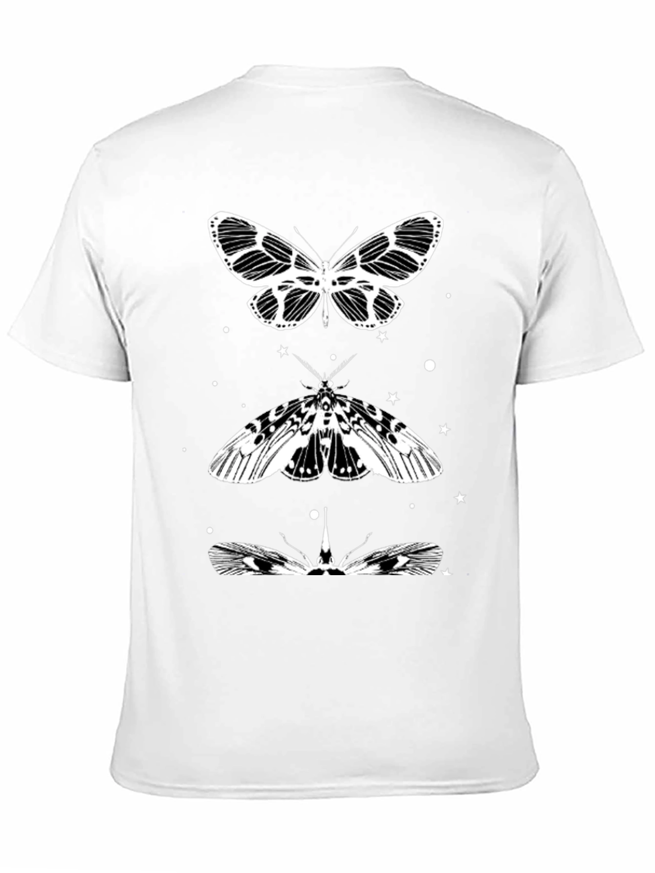 Moth Graphic Tee - Black Cotton T-Shirt