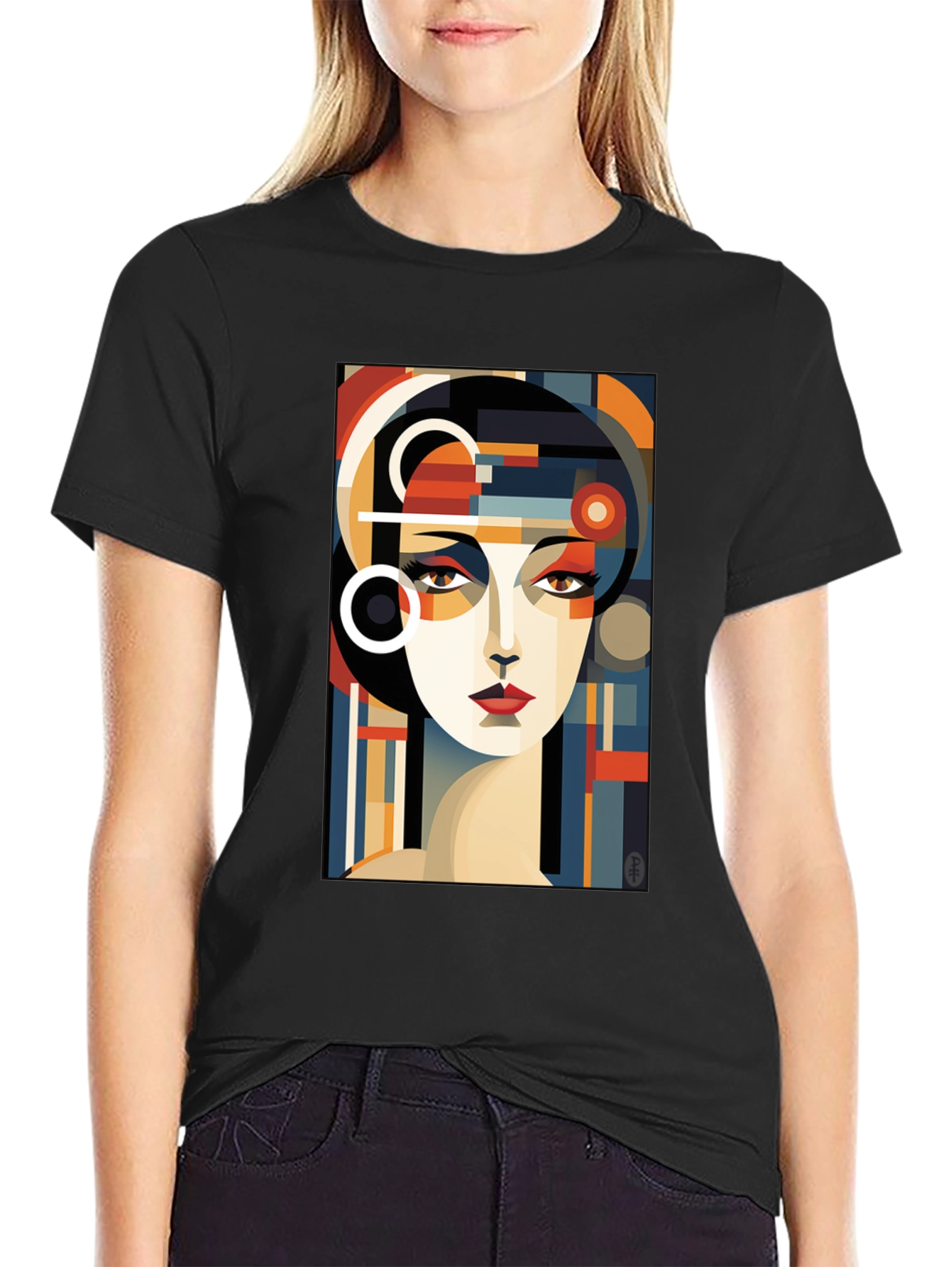 Abstract Geometric Woman Graphic Tee