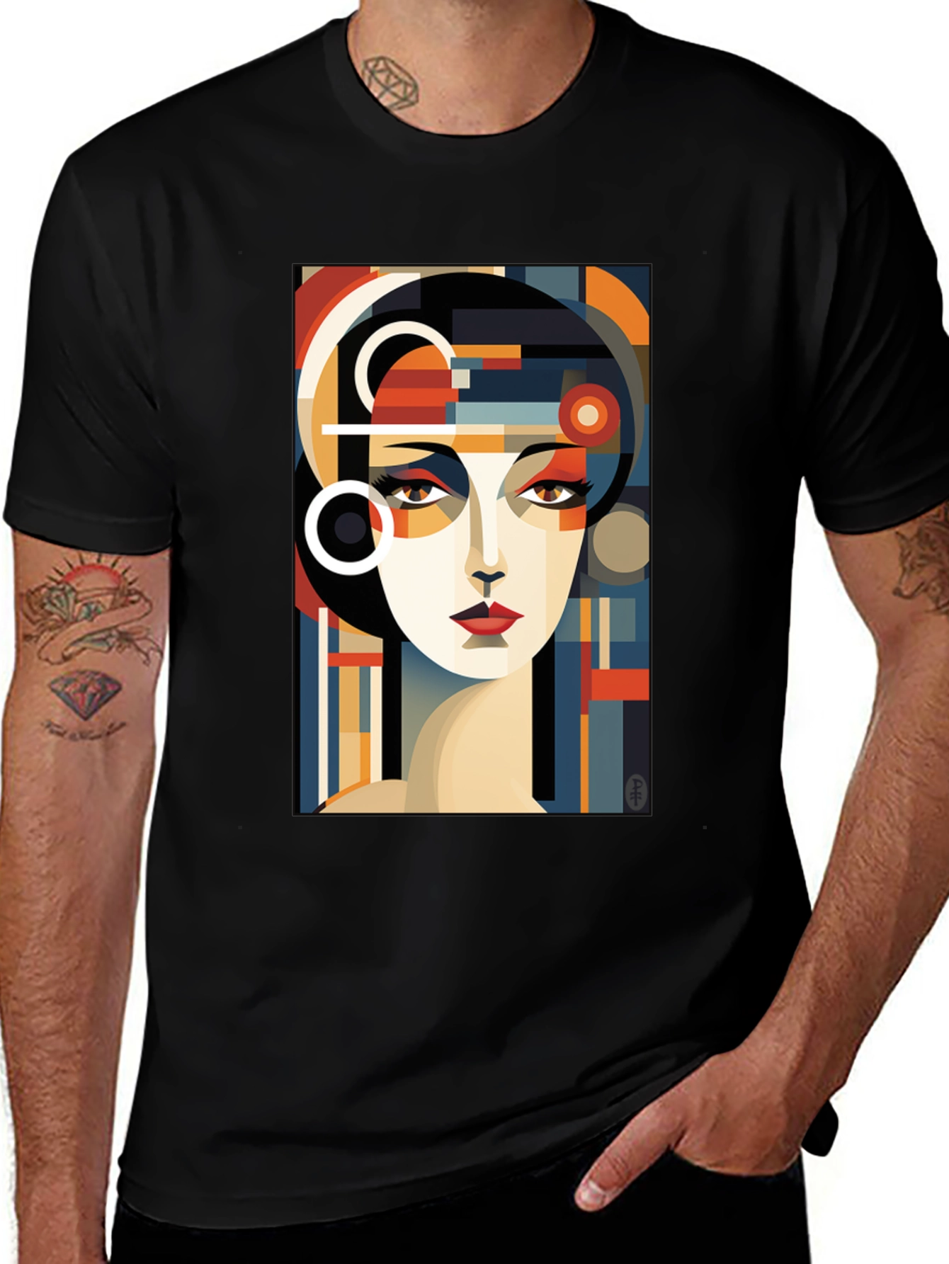 Abstract Geometric Woman Graphic Tee