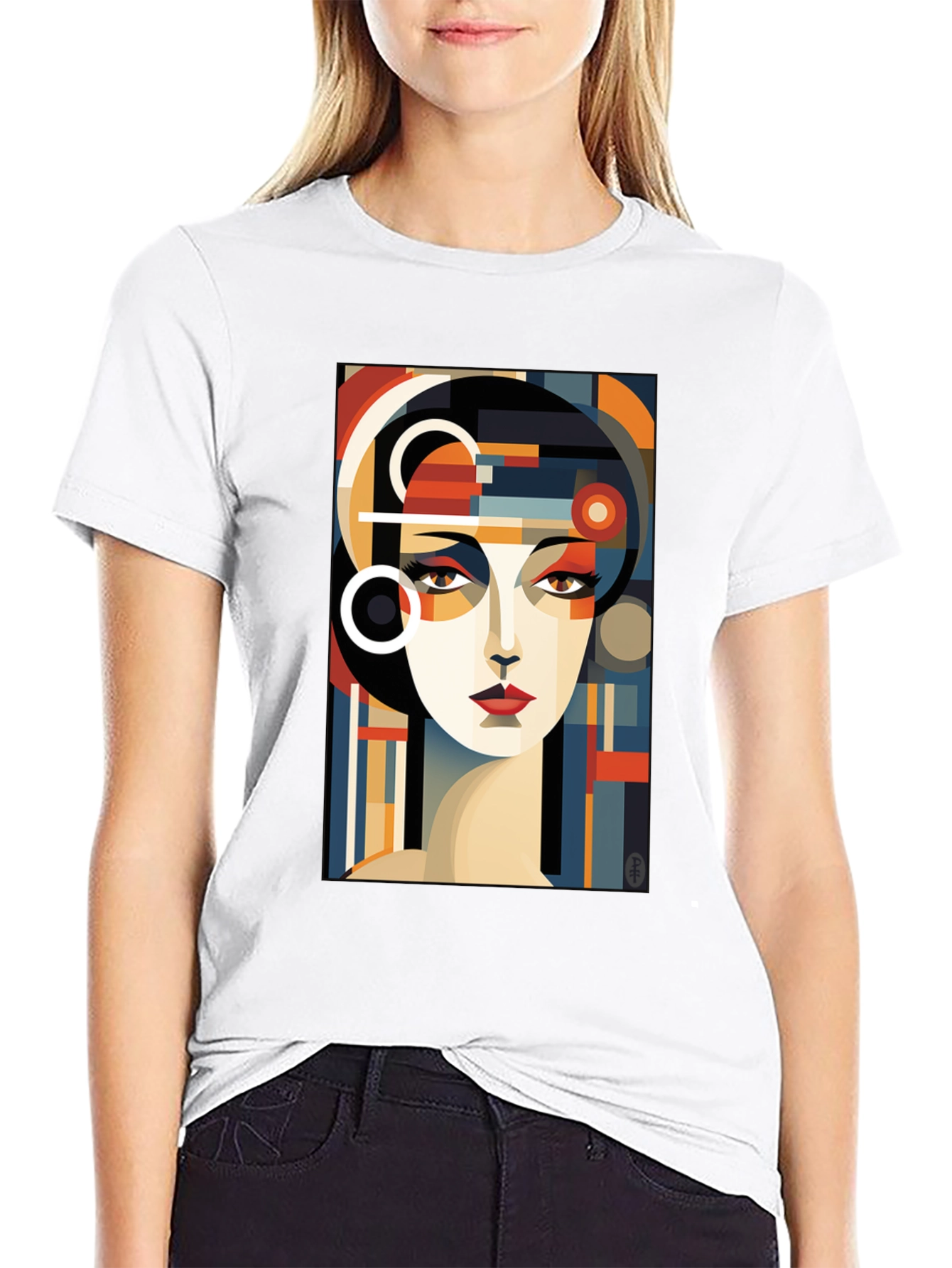 Abstract Geometric Woman Graphic Tee