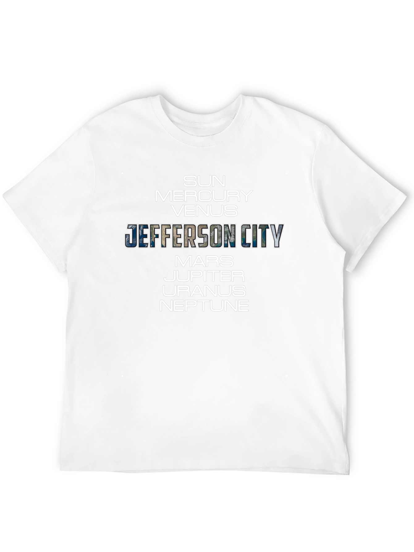 Planets & Jefferson City Black Graphic T-Shirt