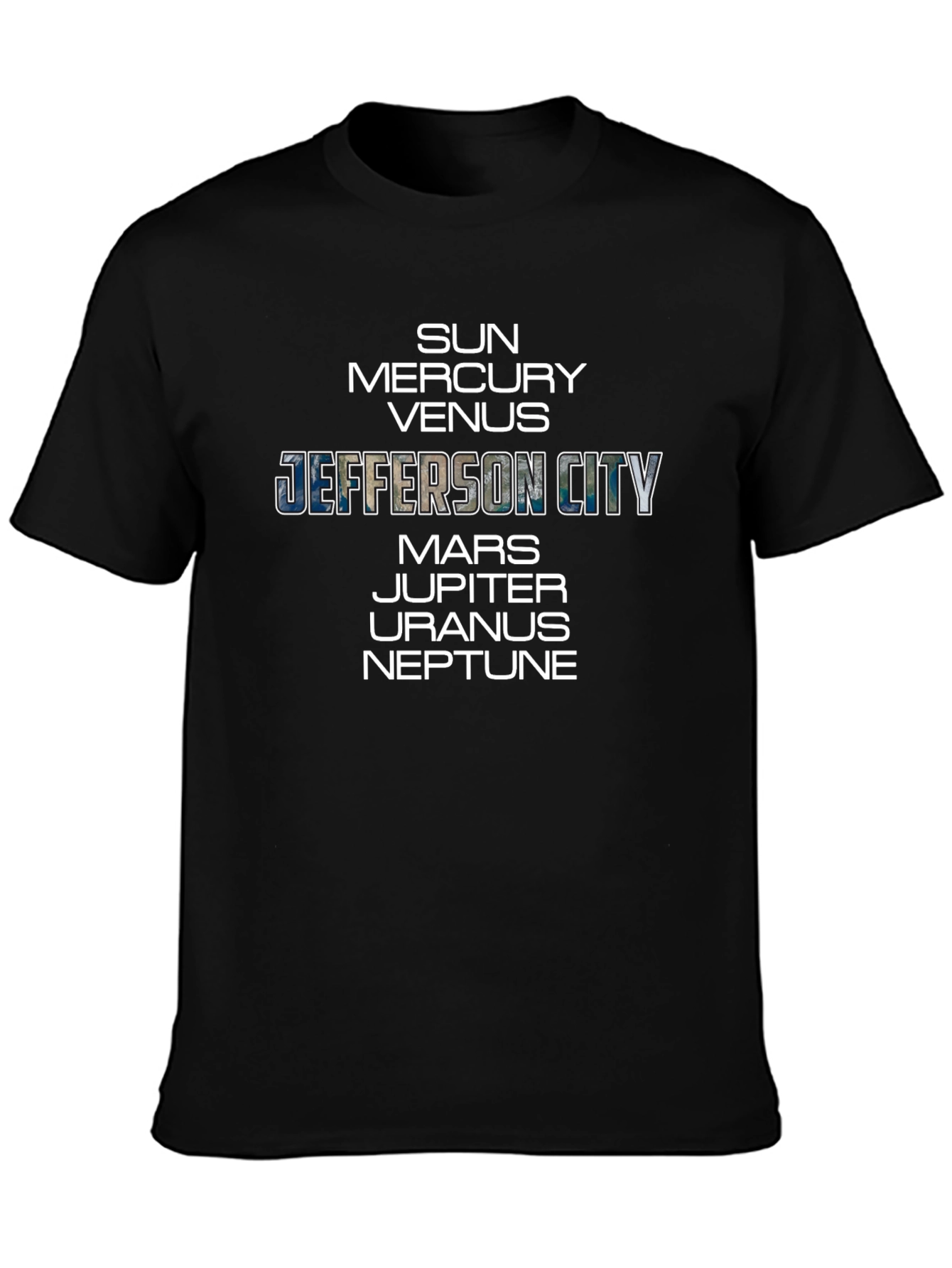 Planets & Jefferson City Black Graphic T-Shirt