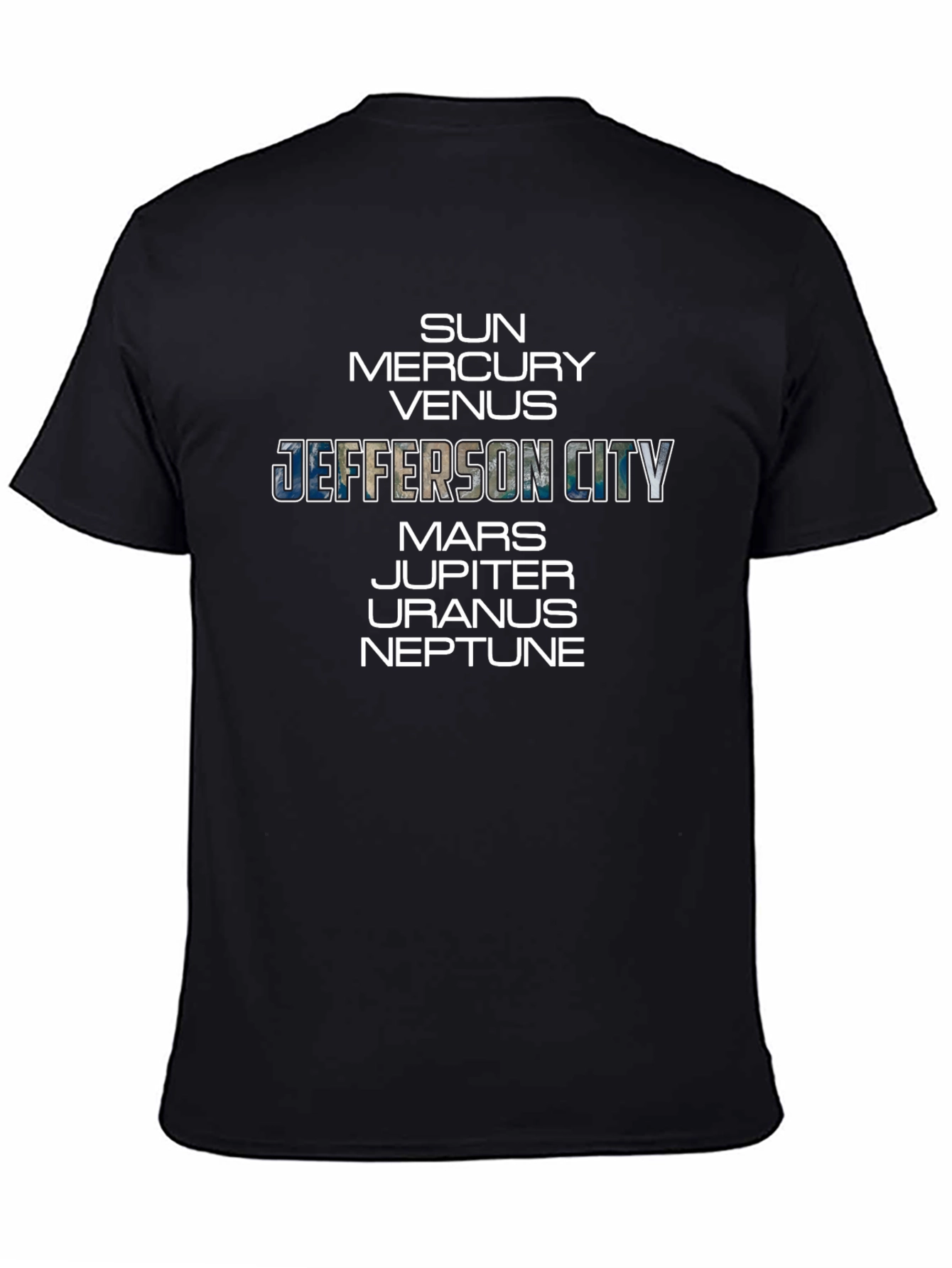 Planets & Jefferson City Black Graphic T-Shirt