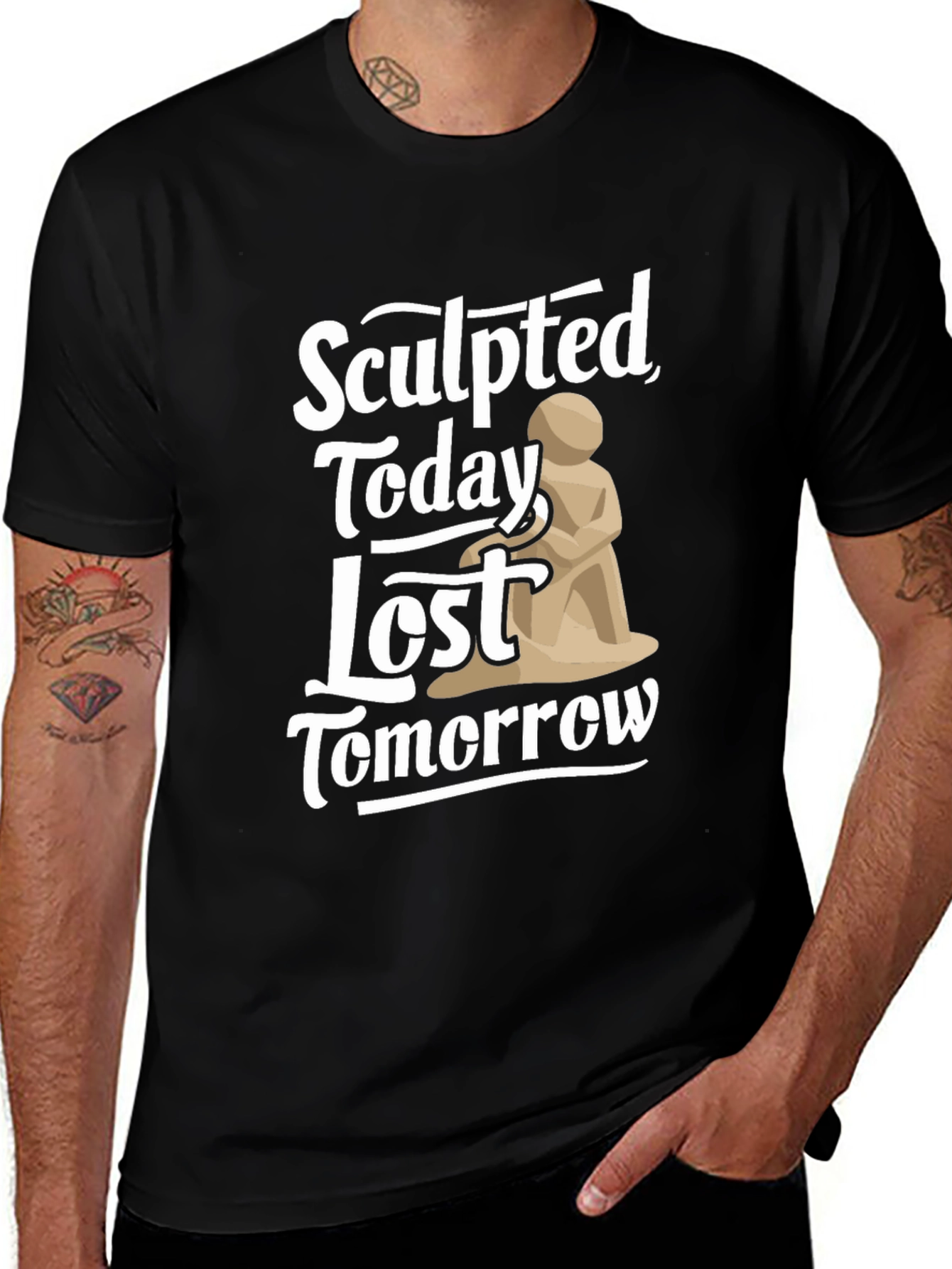 Sculpted Today Lost Tomorrow Black T-Shirt