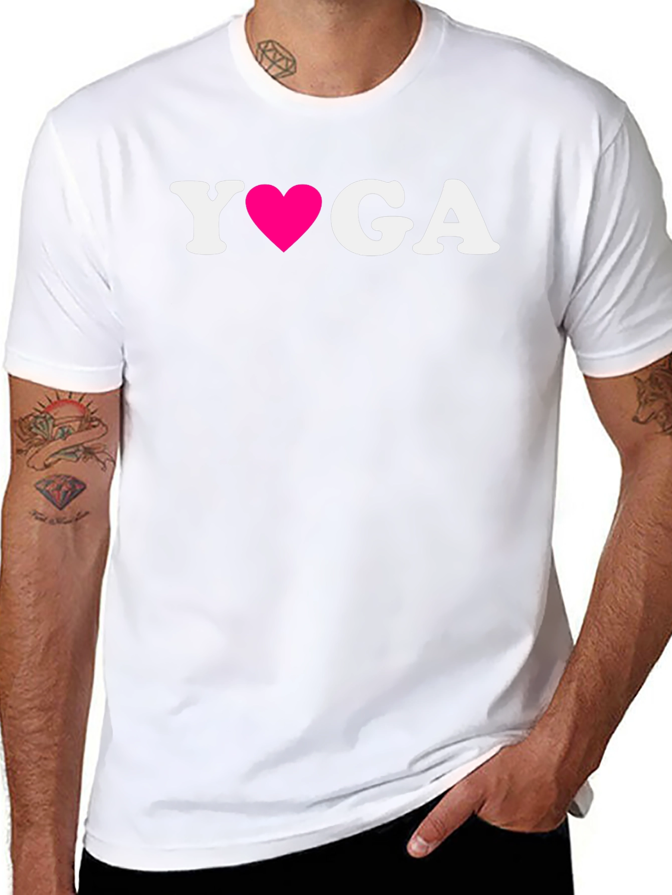 Yoga Heart Graphic Black T-Shirt
