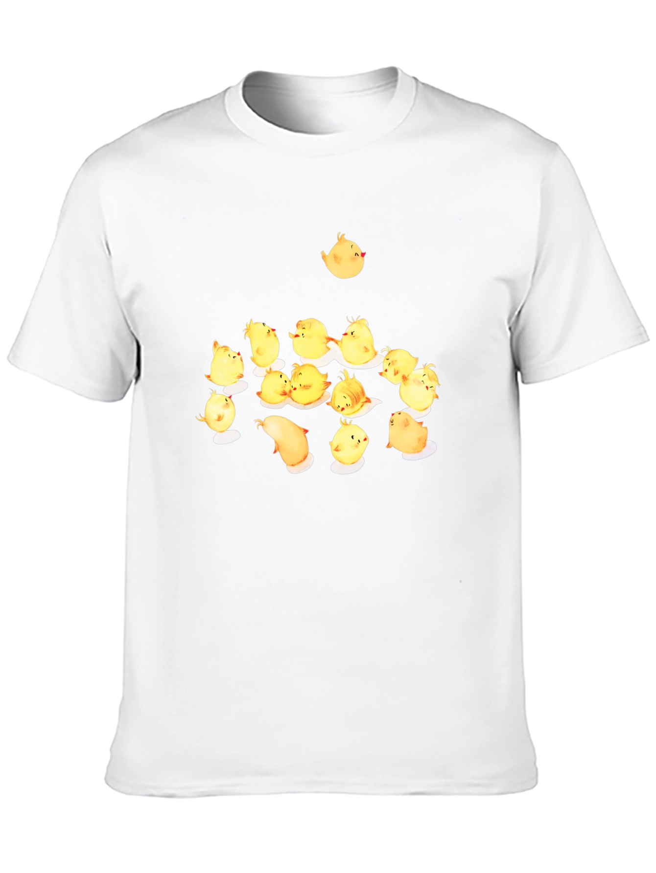 Black T-Shirt with Cute Chick Pattern