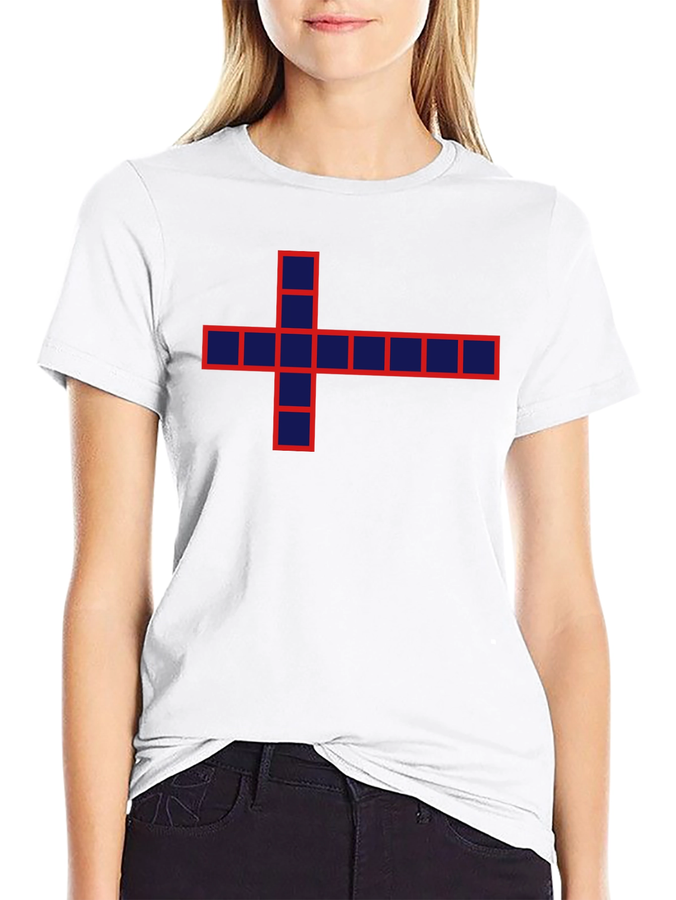 Pixel Cross Graphic Tee - Modern Geek Style