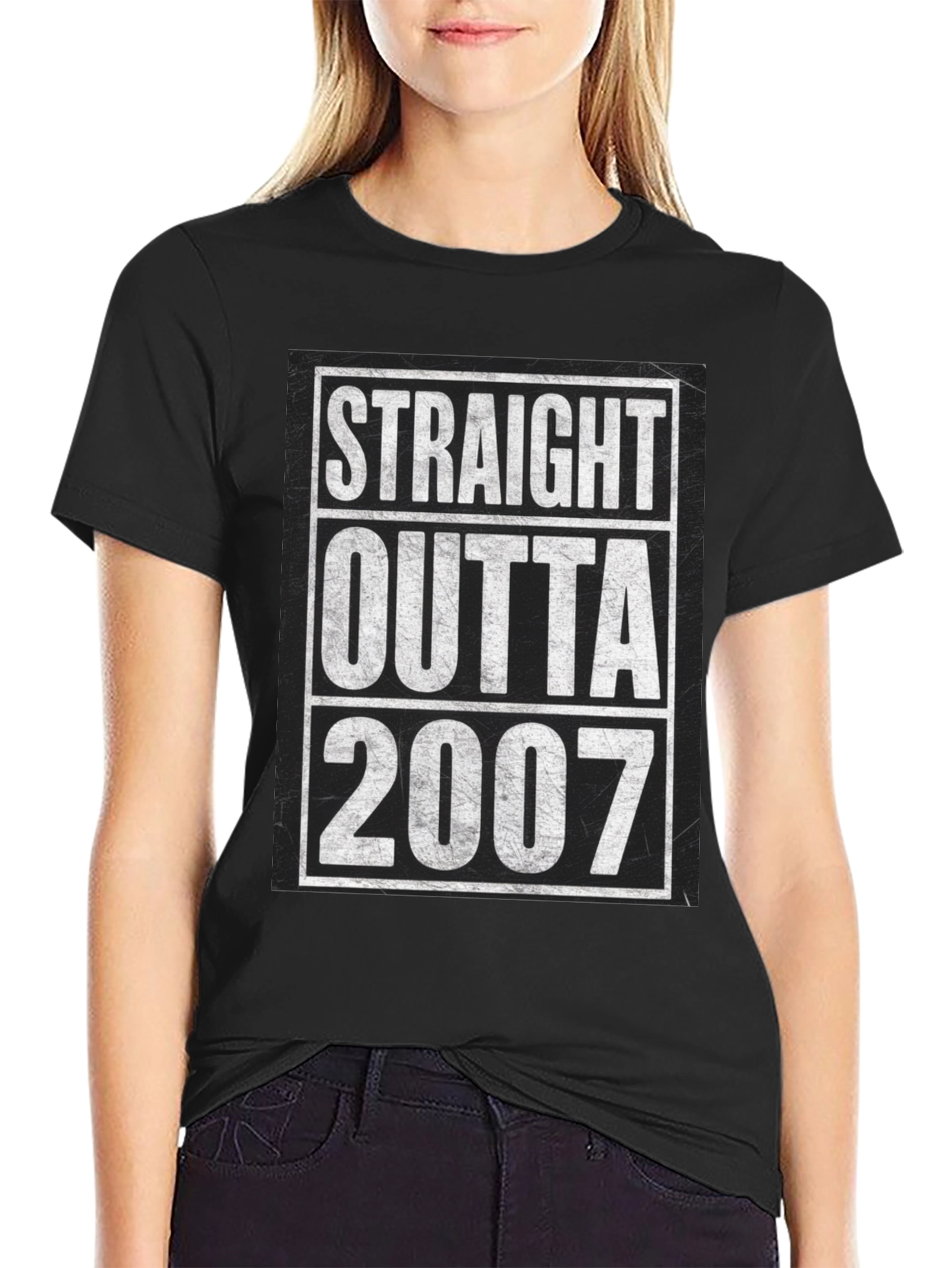 Straight Outta 2007 Black Graphic T-Shirt