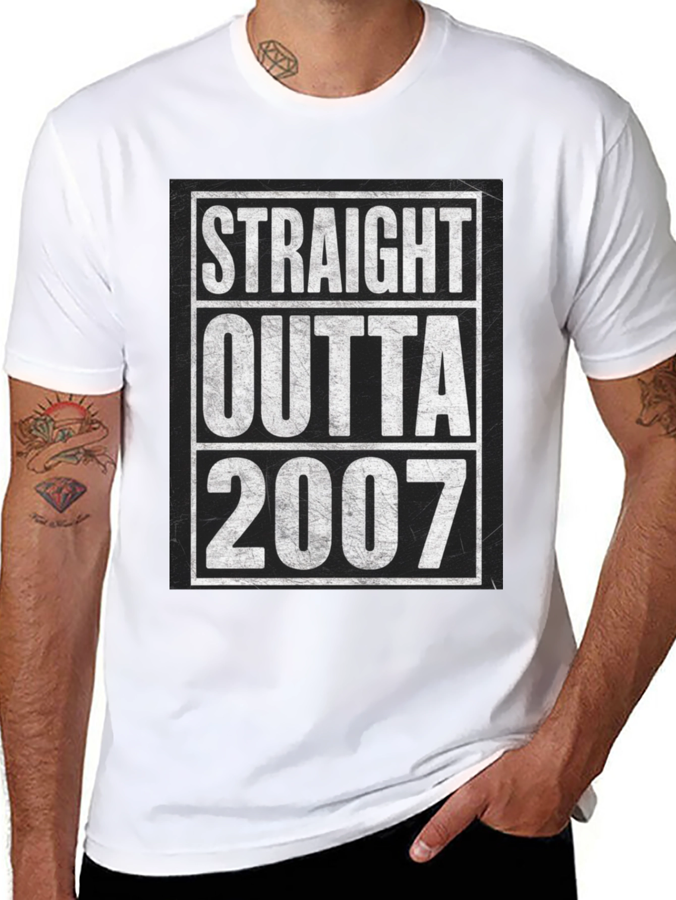 Straight Outta 2007 Black Graphic T-Shirt