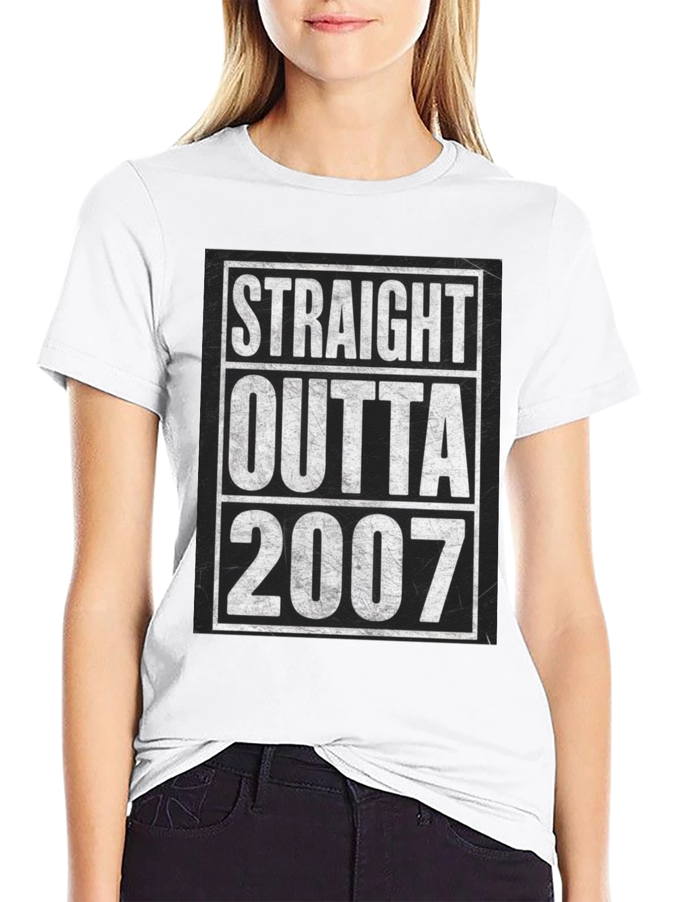 Straight Outta 2007 Black Graphic T-Shirt