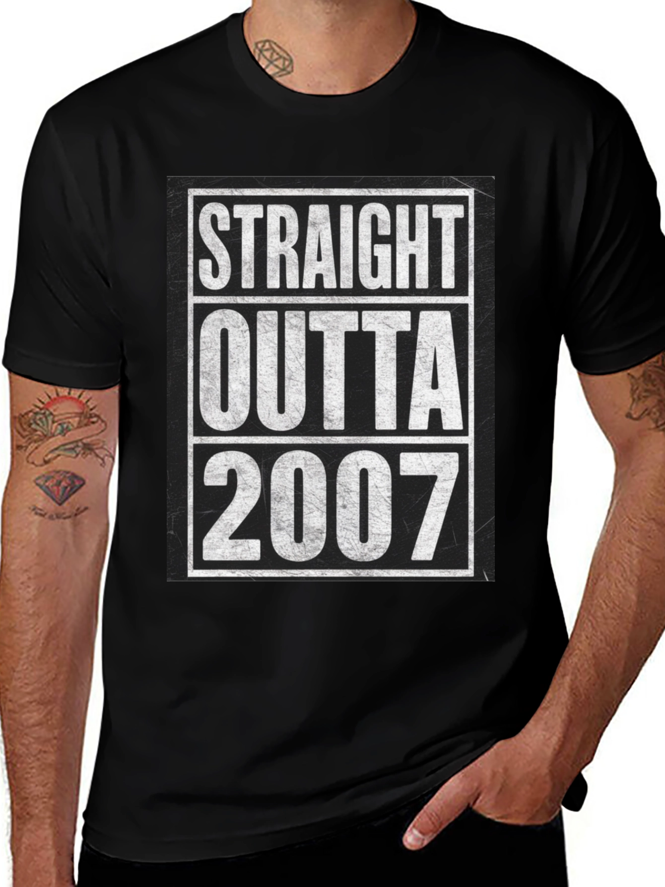 Straight Outta 2007 Black Graphic T-Shirt