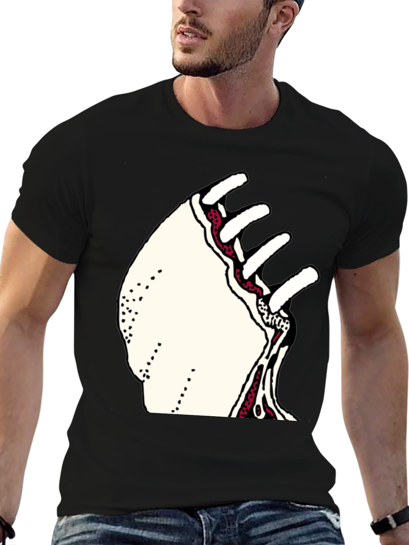 Unique Graphic Print Crew Neck T-Shirt