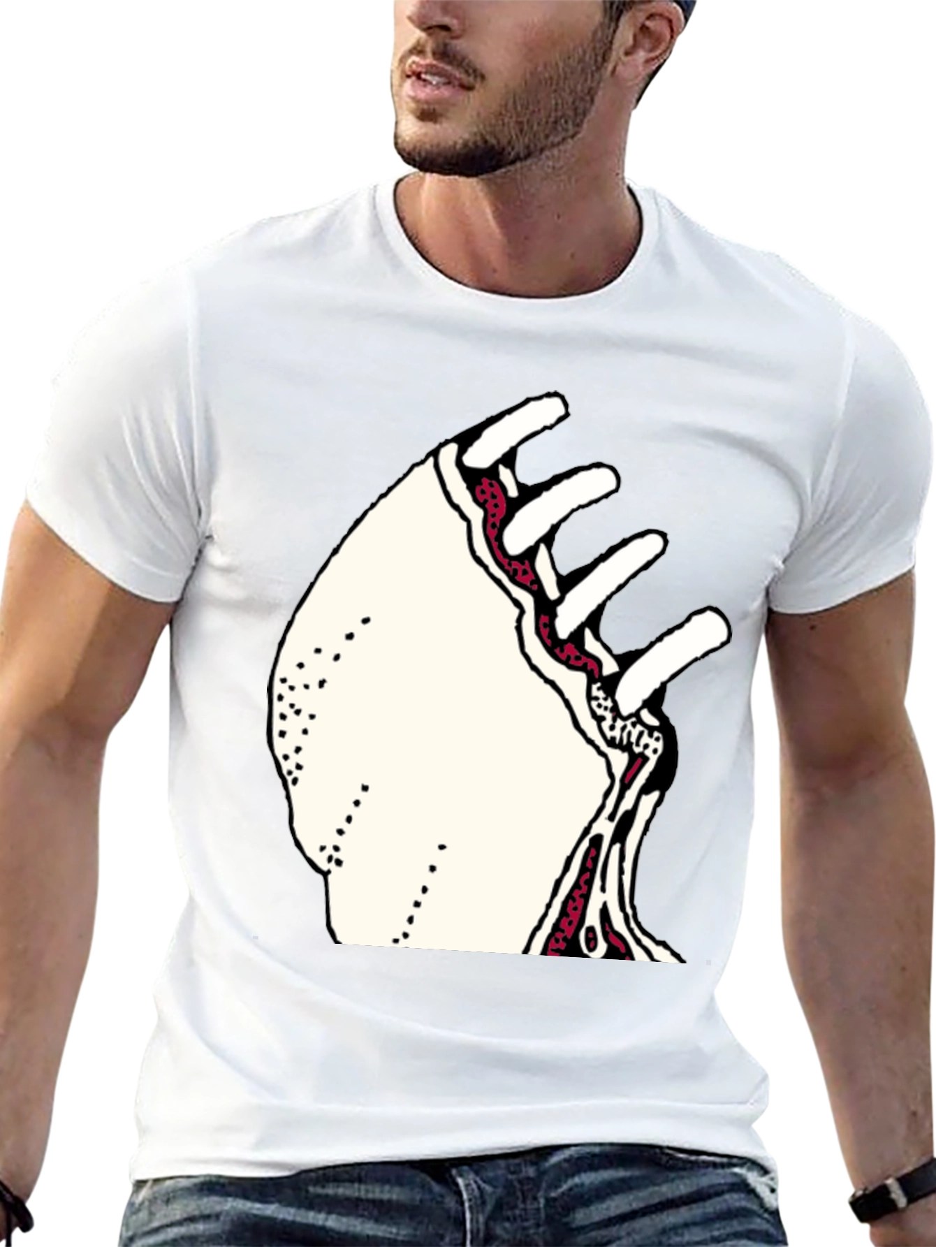 Unique Graphic Print Crew Neck T-Shirt
