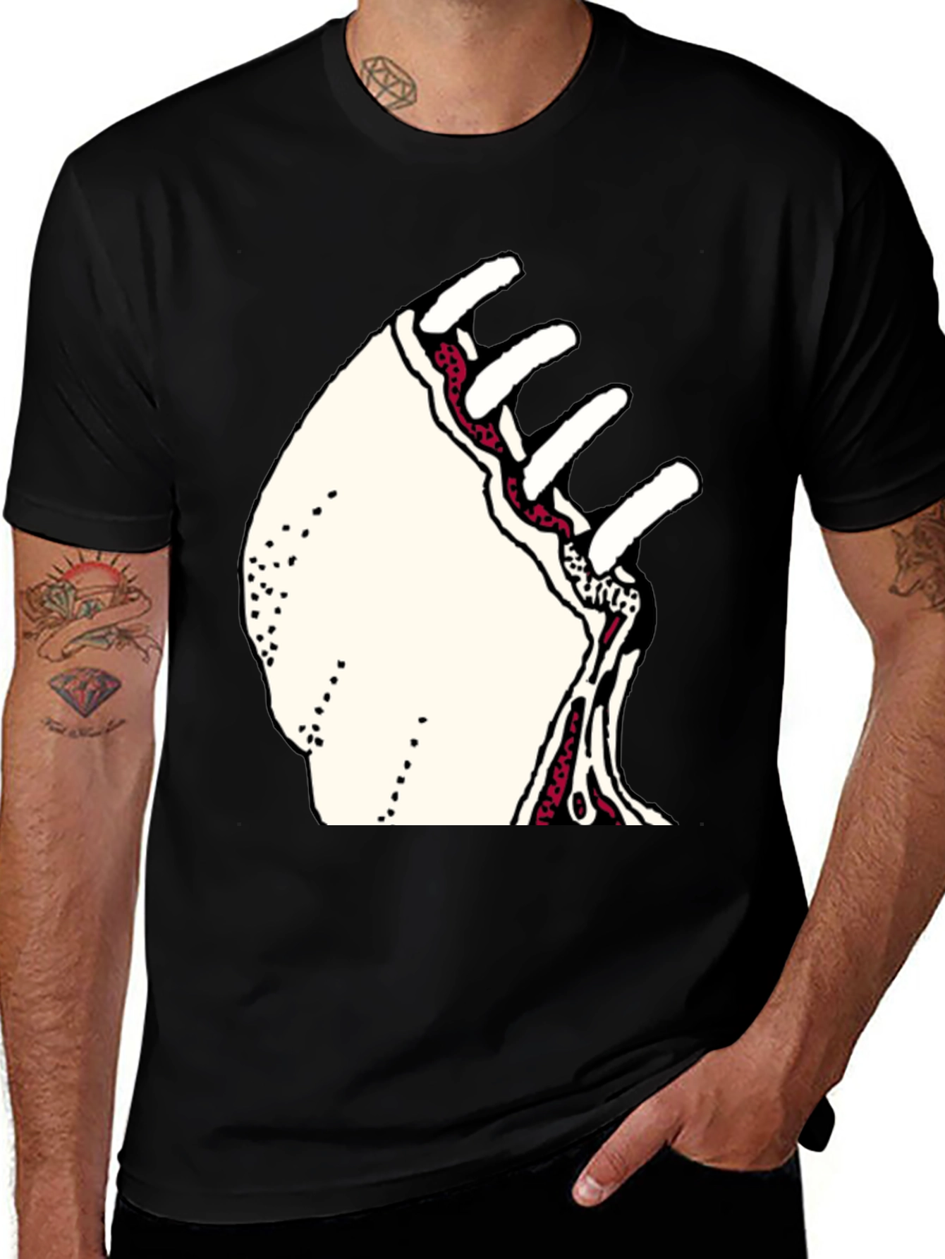 Unique Graphic Print Crew Neck T-Shirt