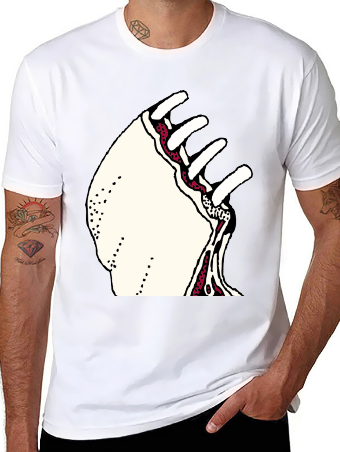 Unique Graphic Print Crew Neck T-Shirt