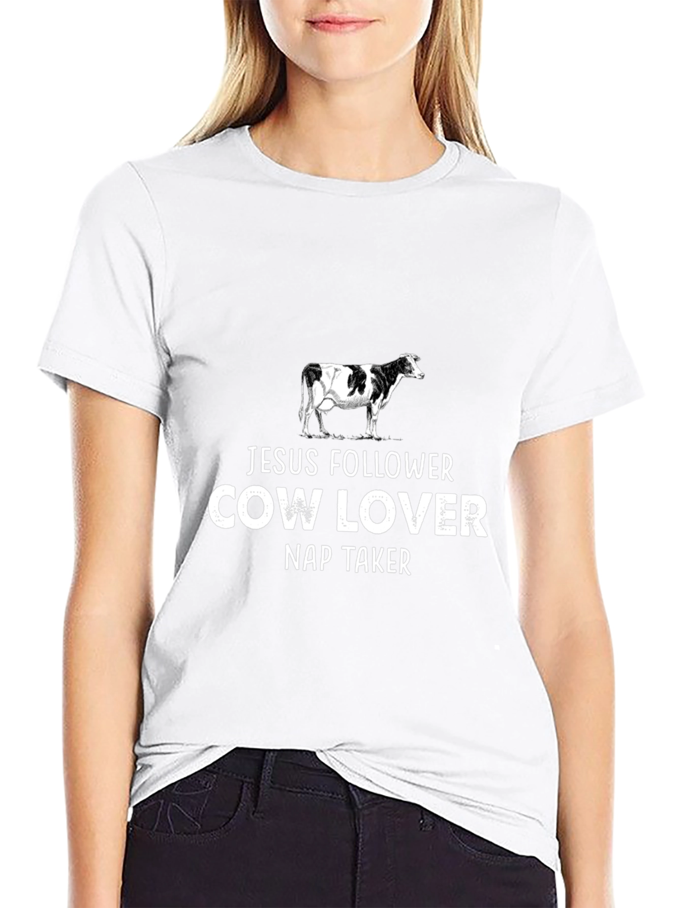 Jesus Follower Cow Lover Nap Taker Graphic Tee